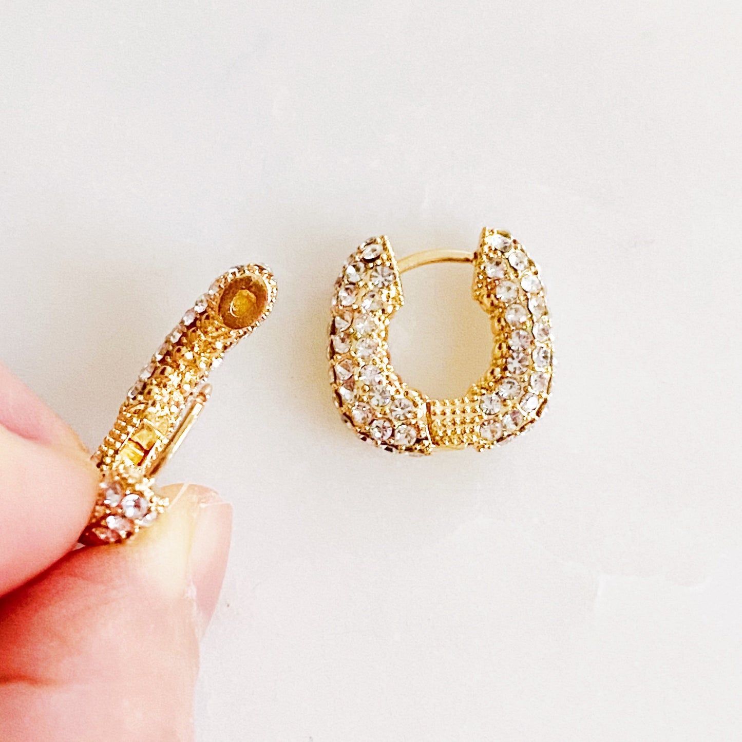 Shine Up Square Huggie Hoop Earrings by Ellisonyoung.com