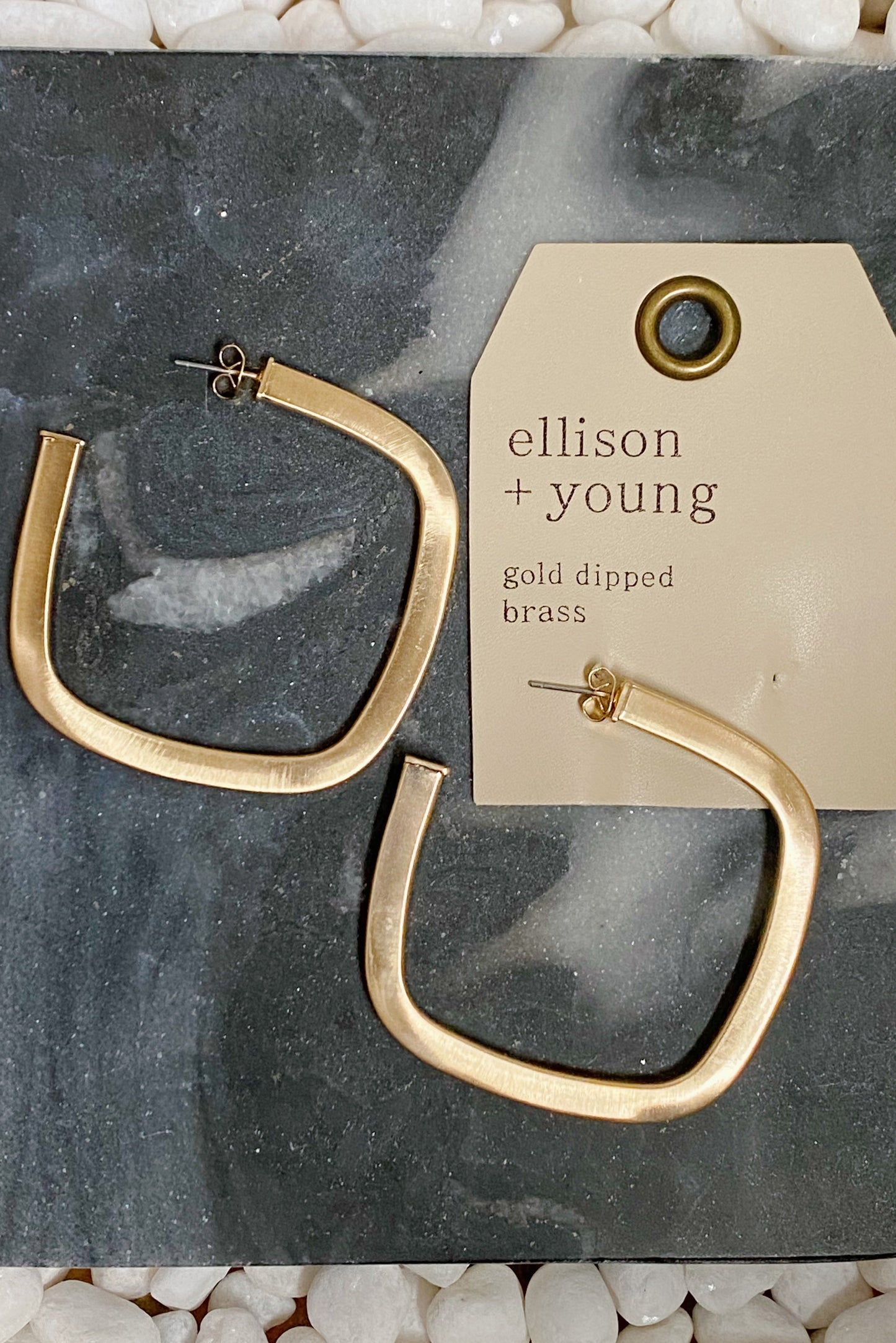 Overall Luxe Square Hoop Earrings by Ellisonyoung.com