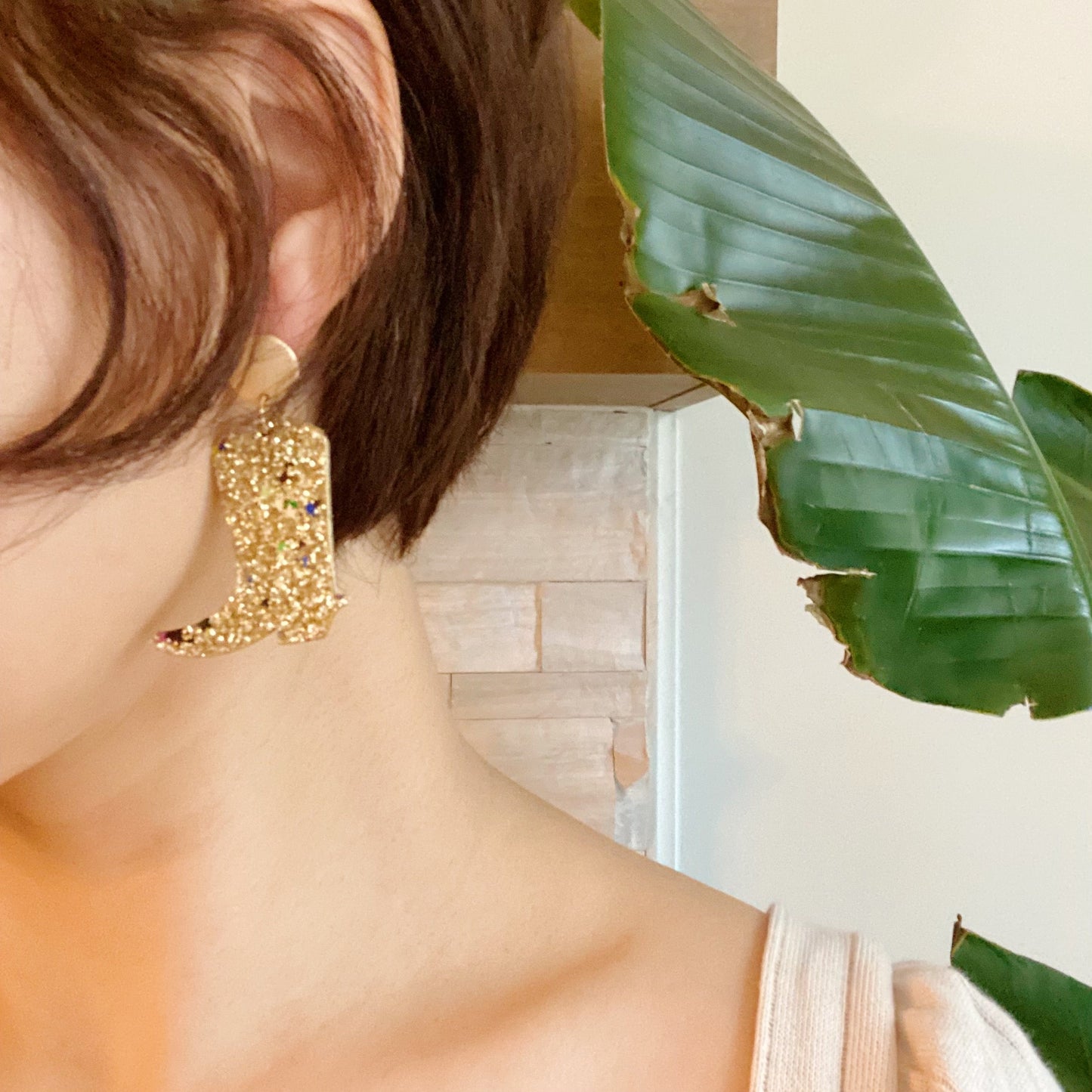 Glittered Up Cowgirl Earrings by Ellisonyoung.com