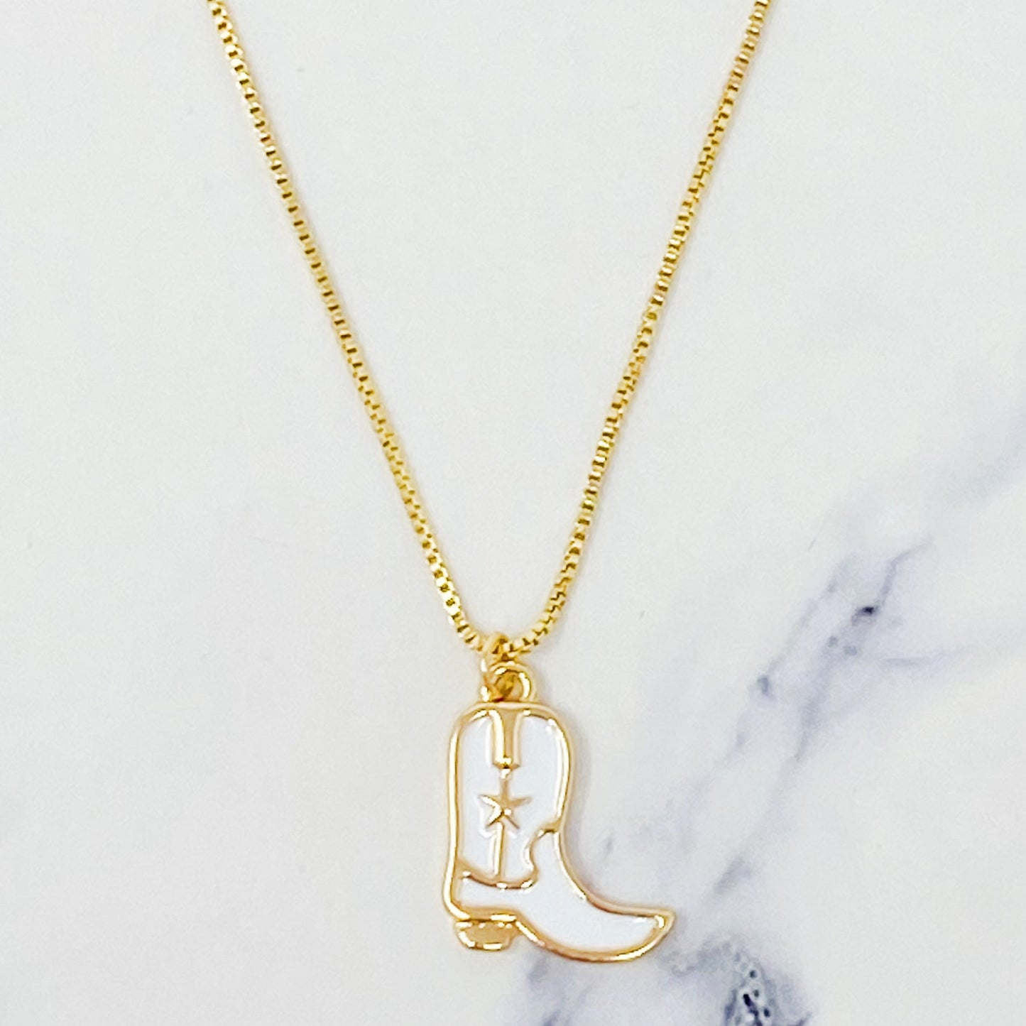 Cow Girl Boot Pendant Necklace by Ellisonyoung.com