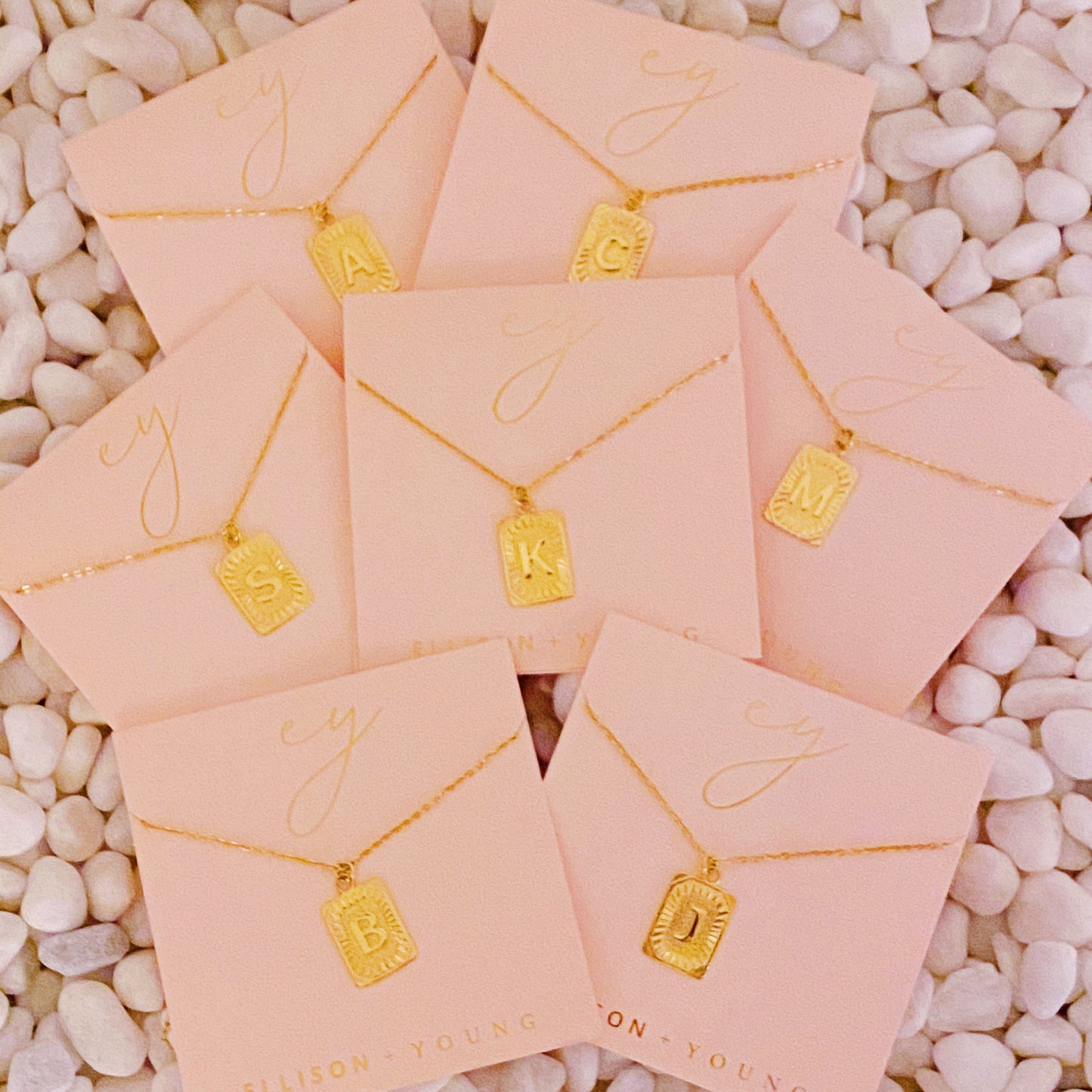 Art Deco Initial Necklace by Ellisonyoung.com