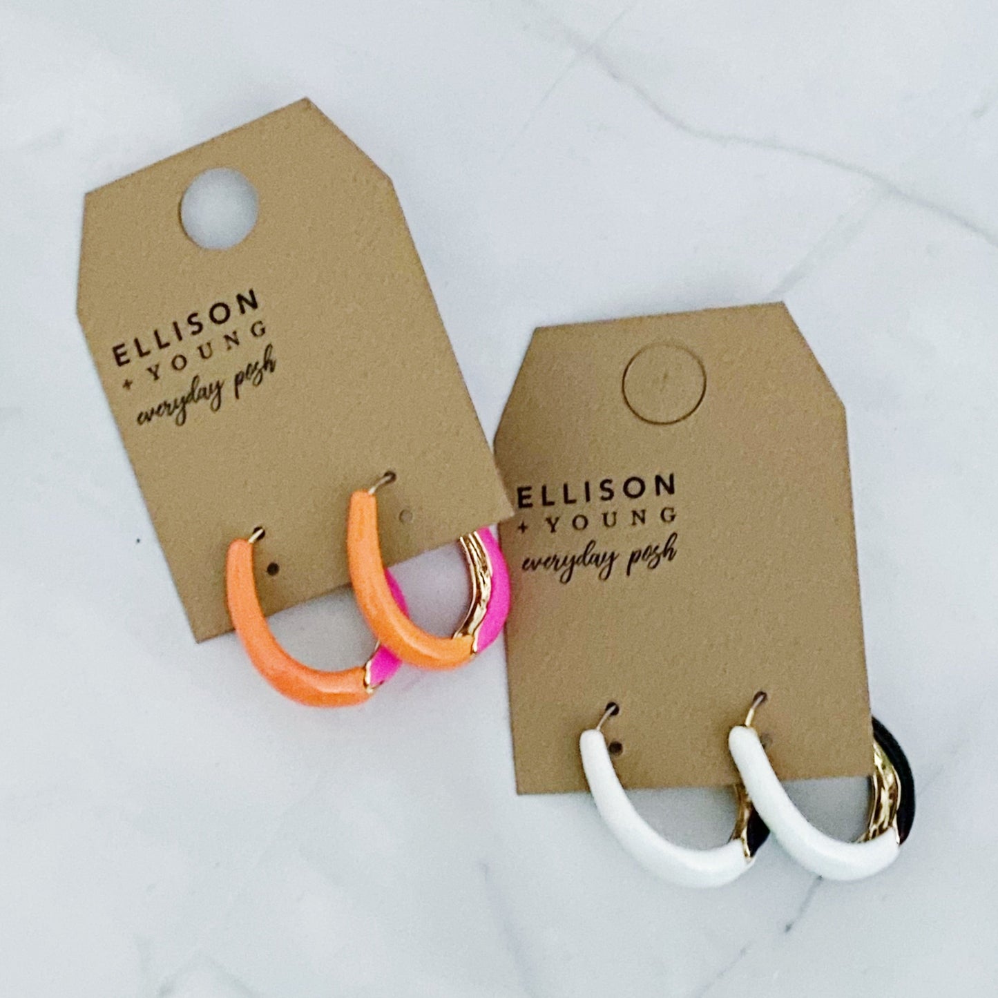 Two Toned Reversible Hoop Earrings by Ellisonyoung.com
