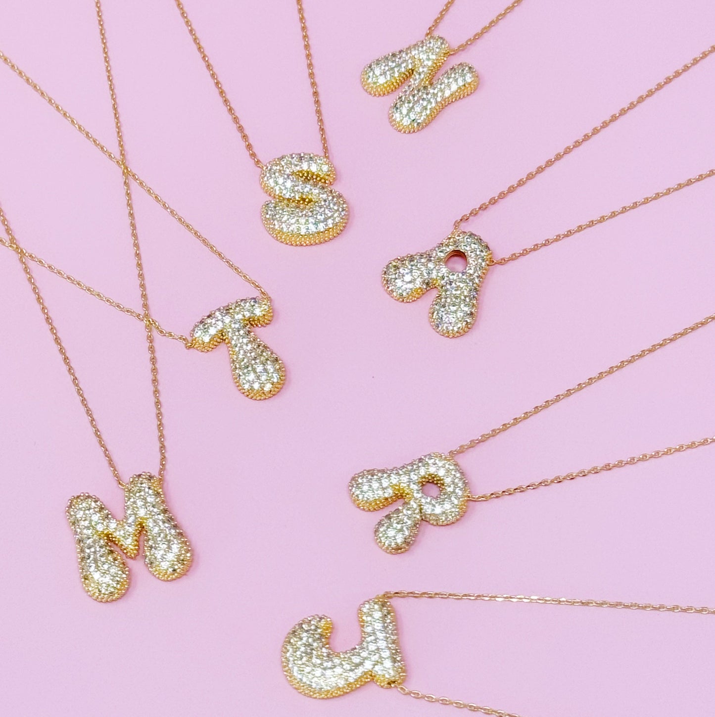 Crystal Bubble Initial Necklace by Ellisonyoung.com