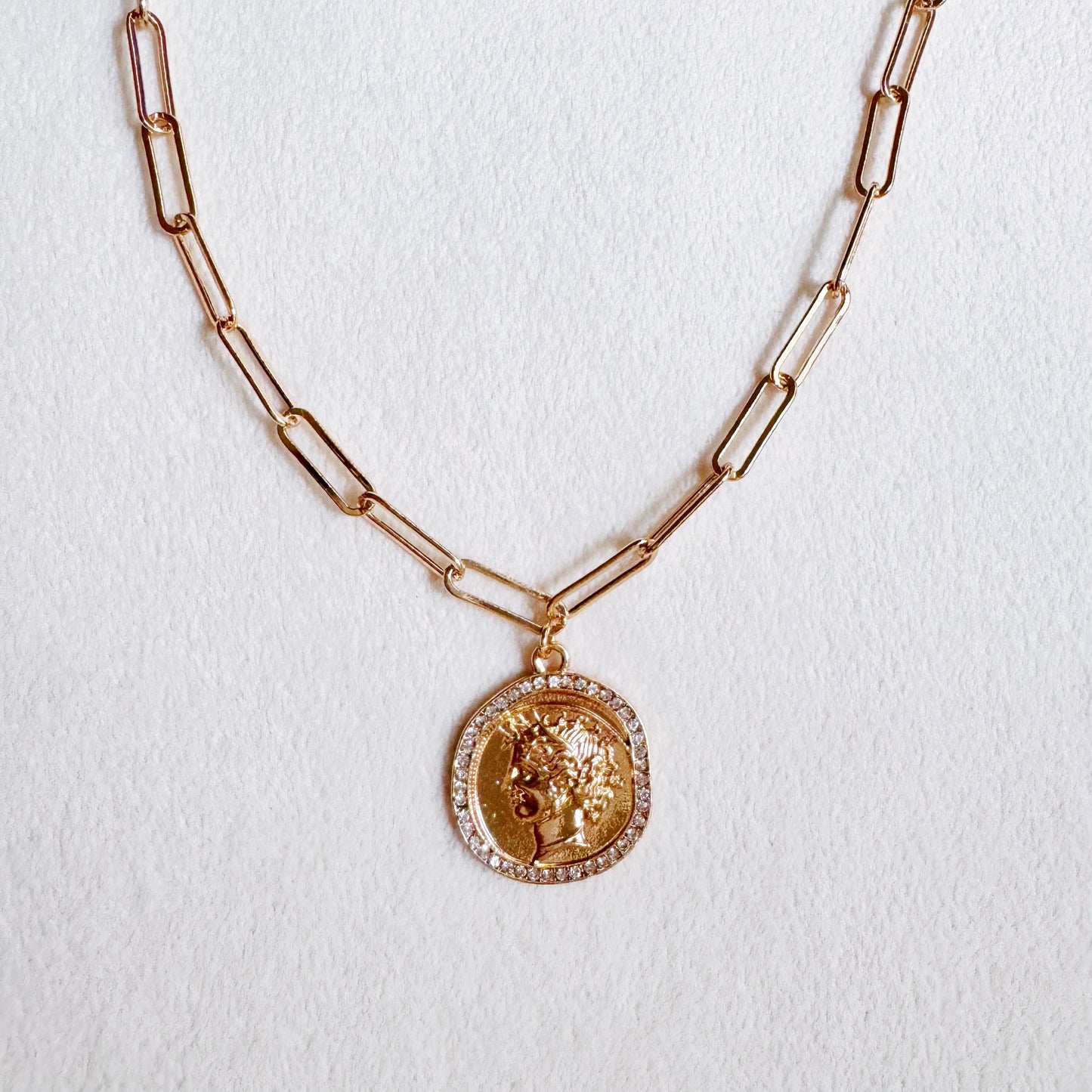 Glam Edge Coin Link Chain Necklace by Ellisonyoung.com