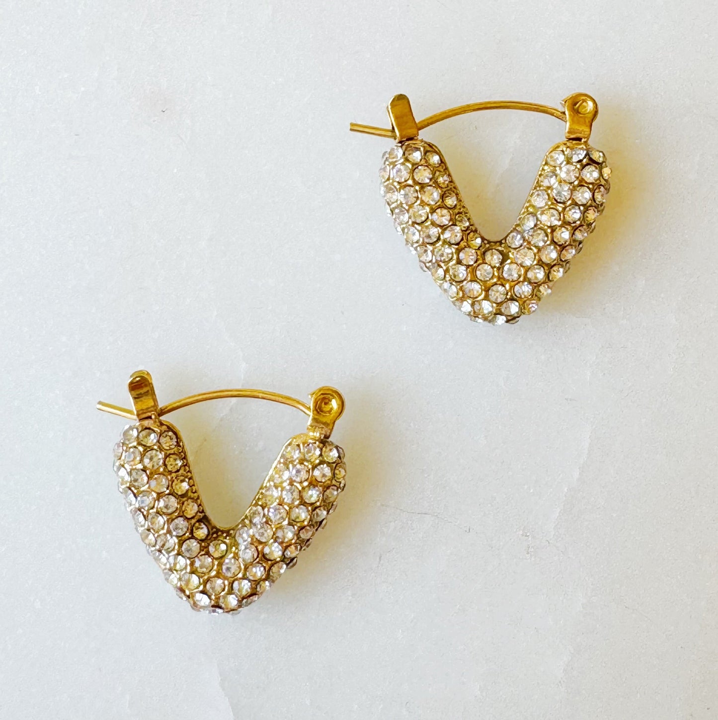 V Shape Classy Hoop Earrings by Ellisonyoung.com