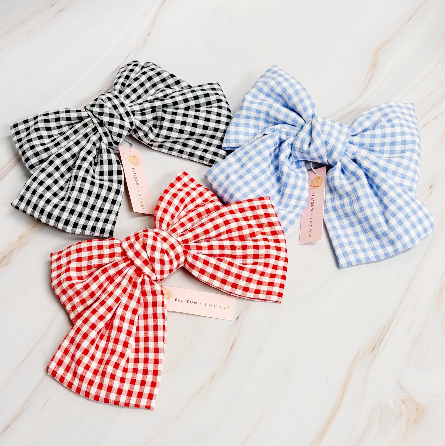 Gingham Bow Pretty Bow Hair Clip by Ellisonyoung.com