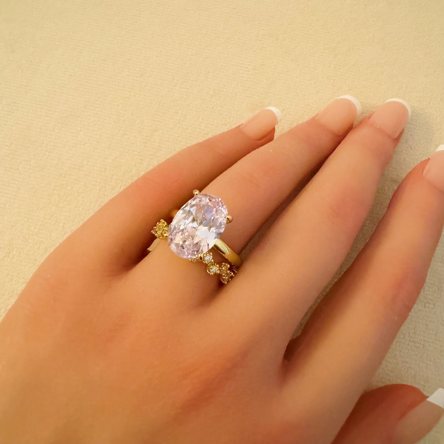 Lovely Oval Cut Solitaire Ring Set Of 2 by Ellisonyoung.com