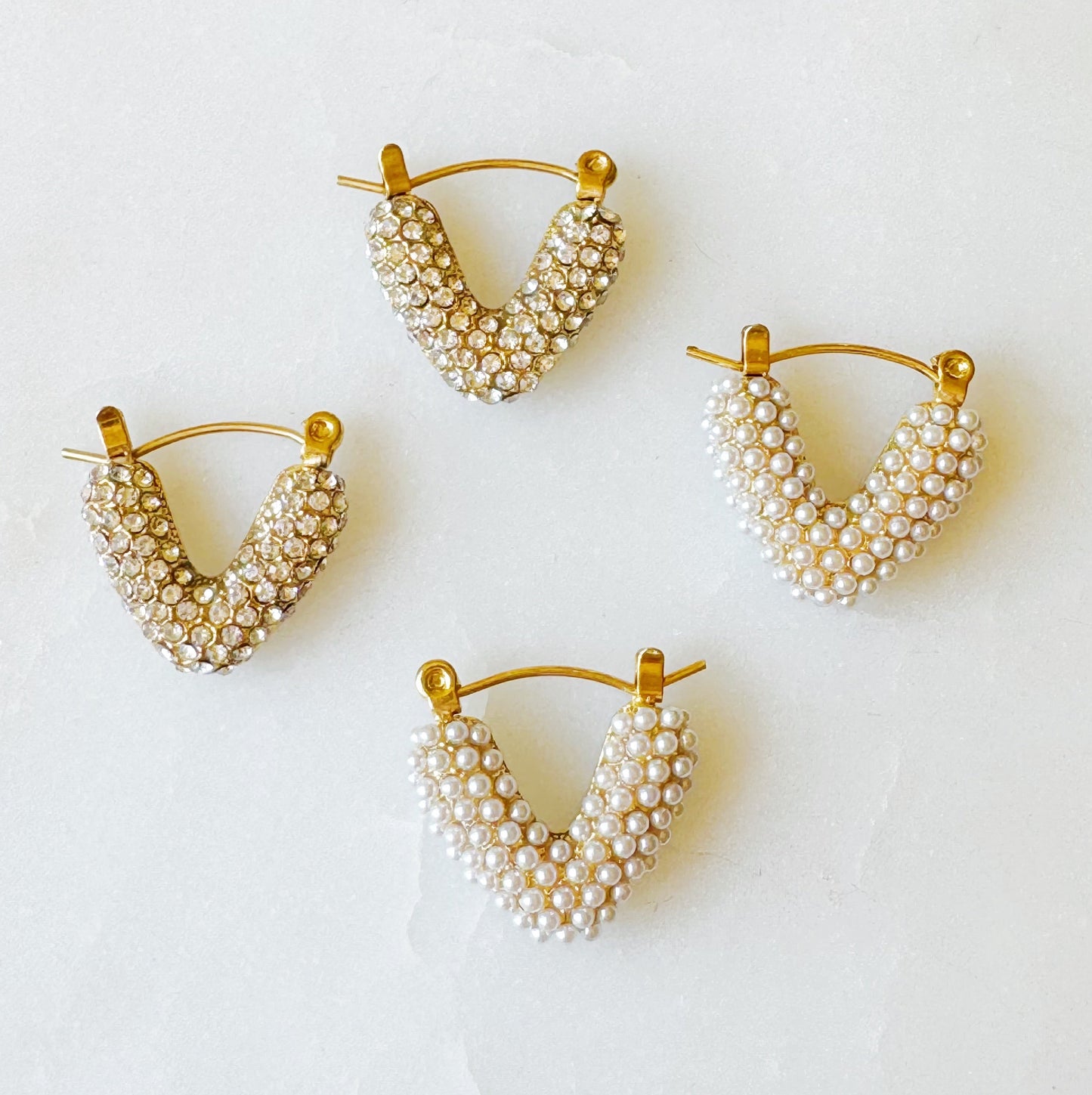 V Shape Classy Hoop Earrings by Ellisonyoung.com