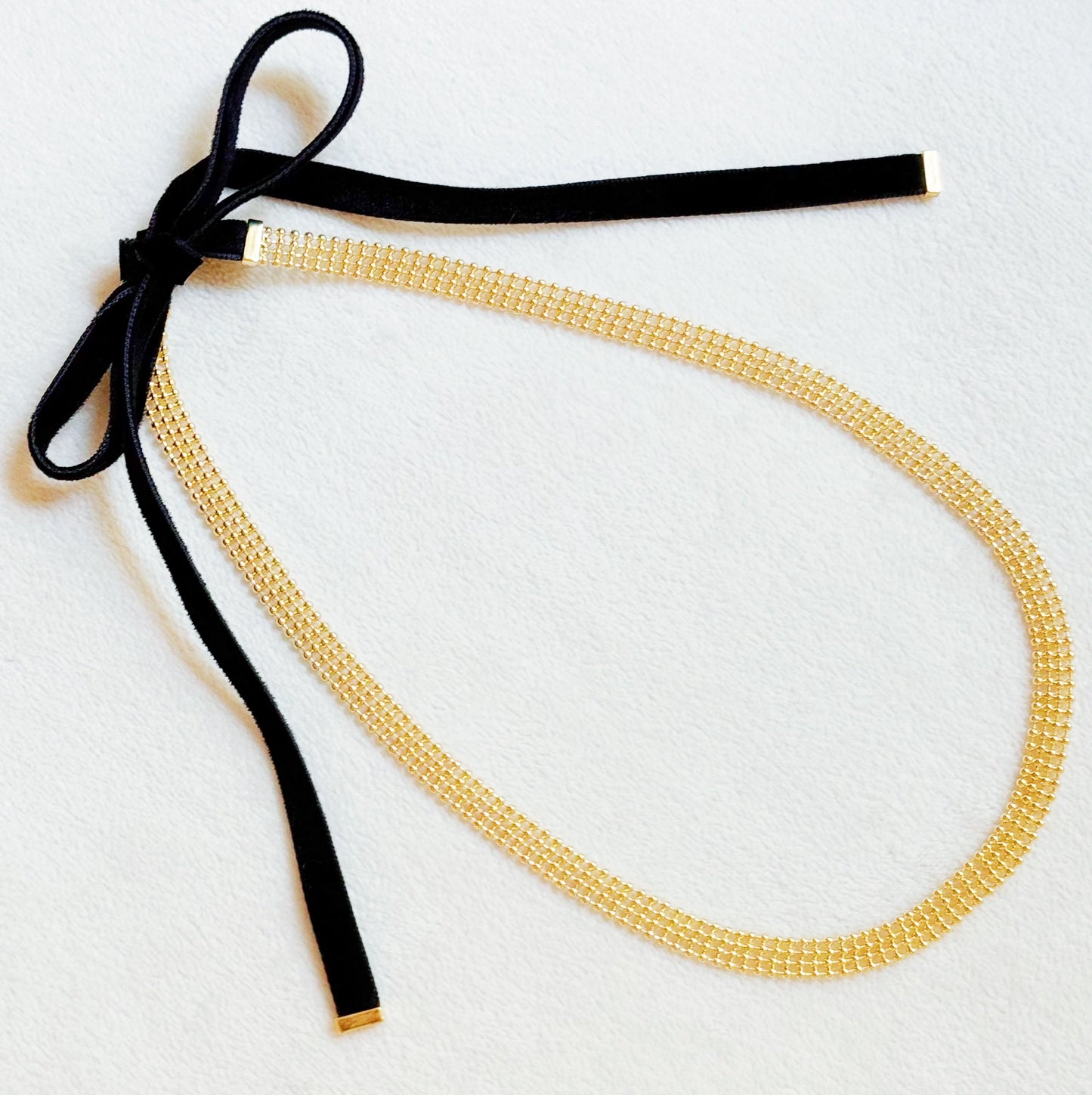 Ties On The Back Golden Choker Necklace by Ellisonyoung.com