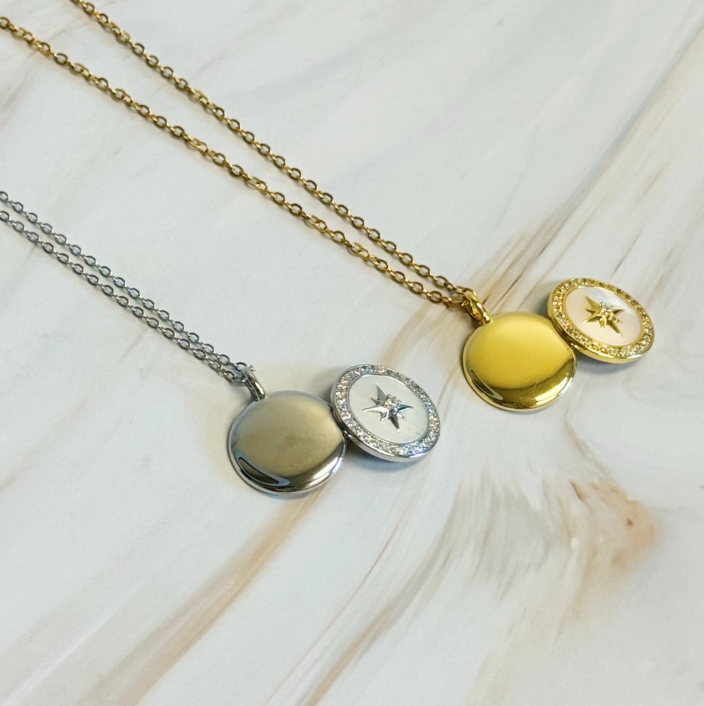 Shine Compass Open Locket Pendant Necklace by Ellisonyoung.com