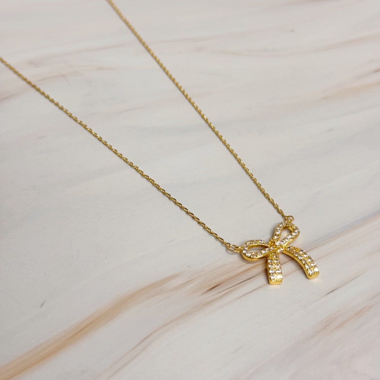 Simply Shine Bow Necklace by Ellisonyoung.com