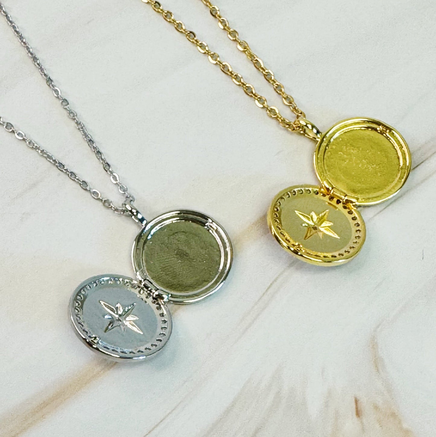 Shine Compass Open Locket Pendant Necklace by Ellisonyoung.com
