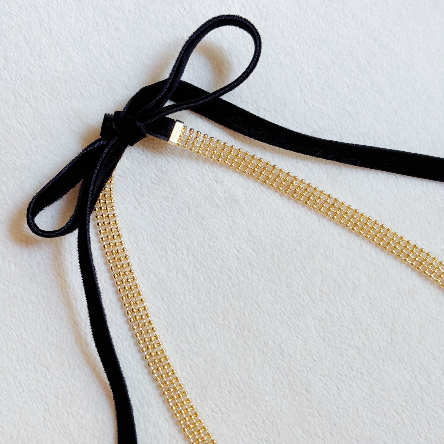 Ties On The Back Golden Choker Necklace by Ellisonyoung.com