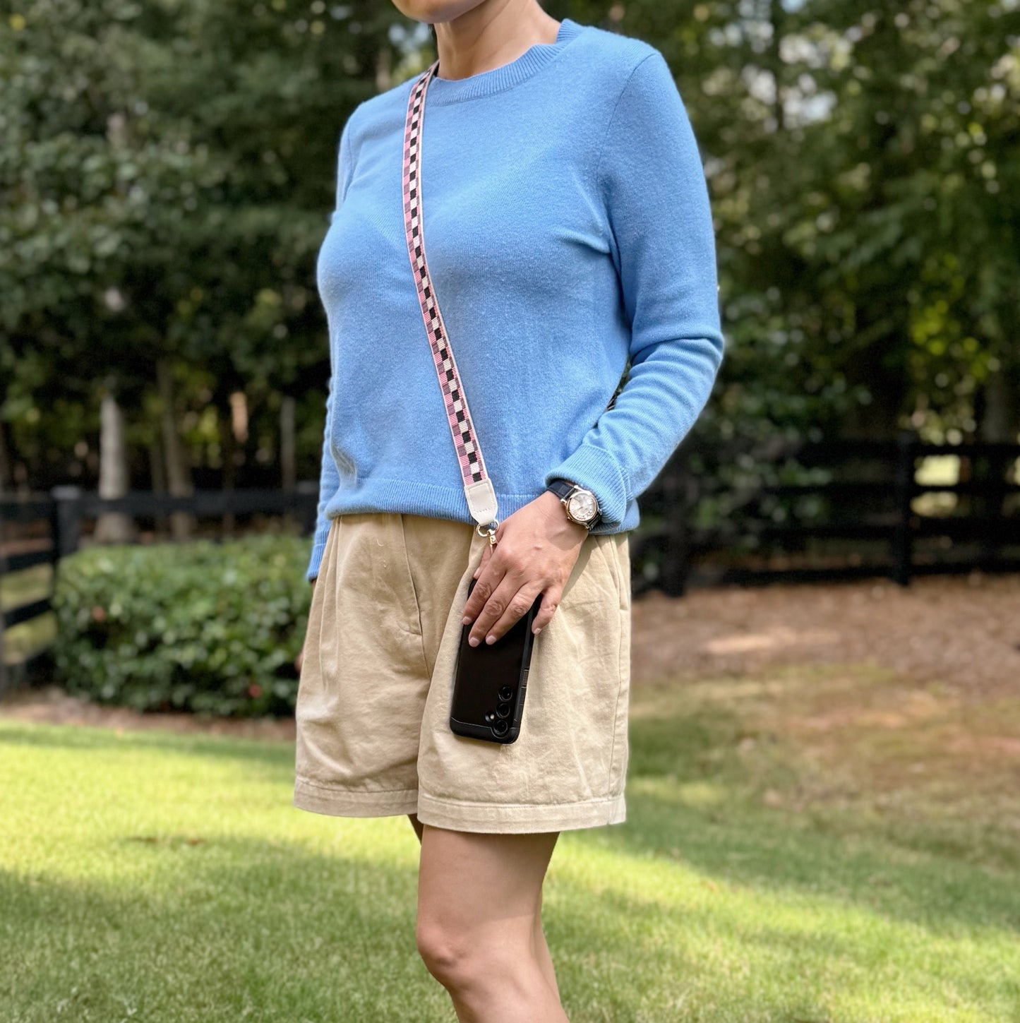Checkered Crossbody Phone Lanyard by Ellisonyoung.com