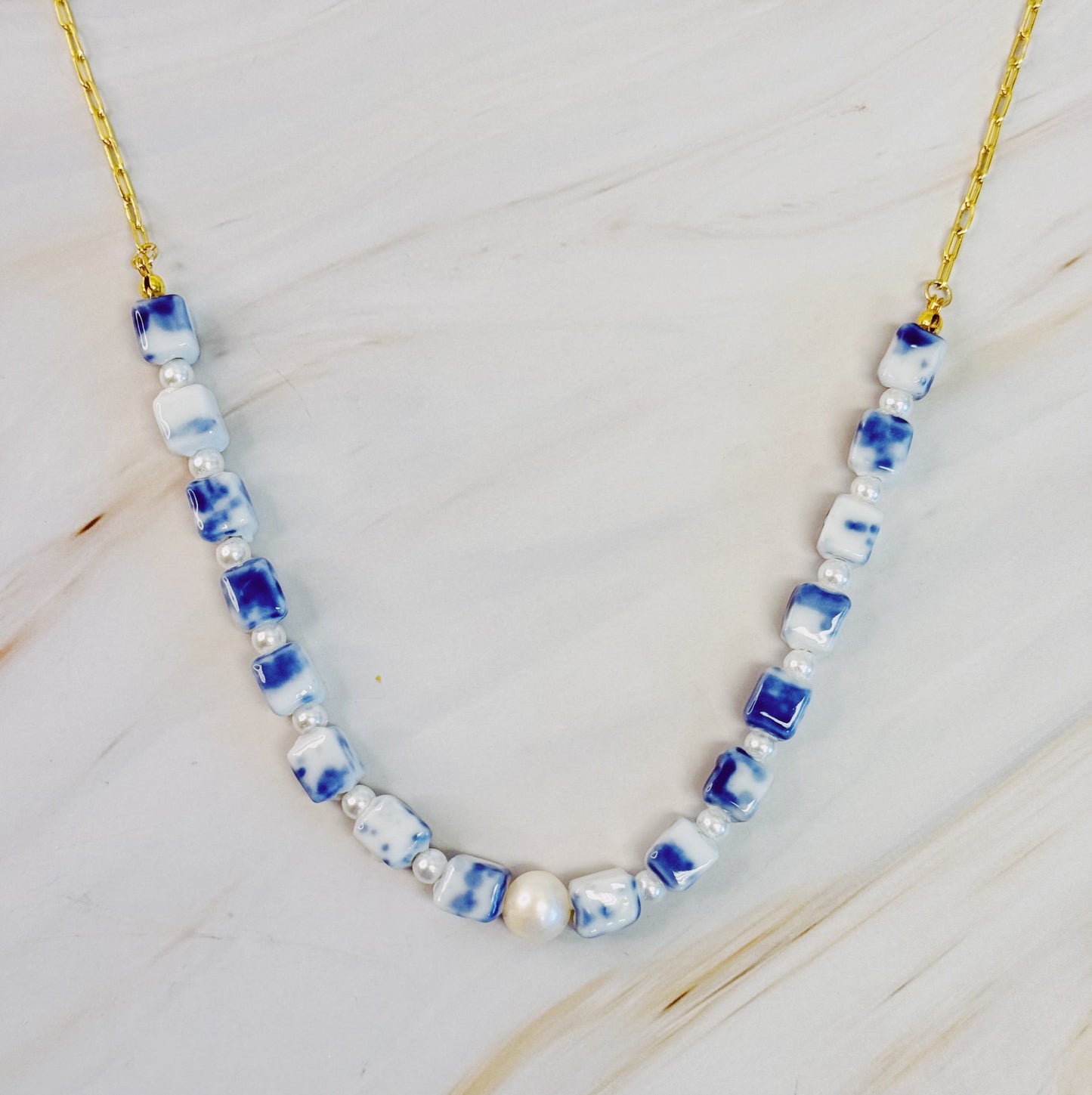 Santorini Touch Freshwater Pearl Necklace by Ellisonyoung.com