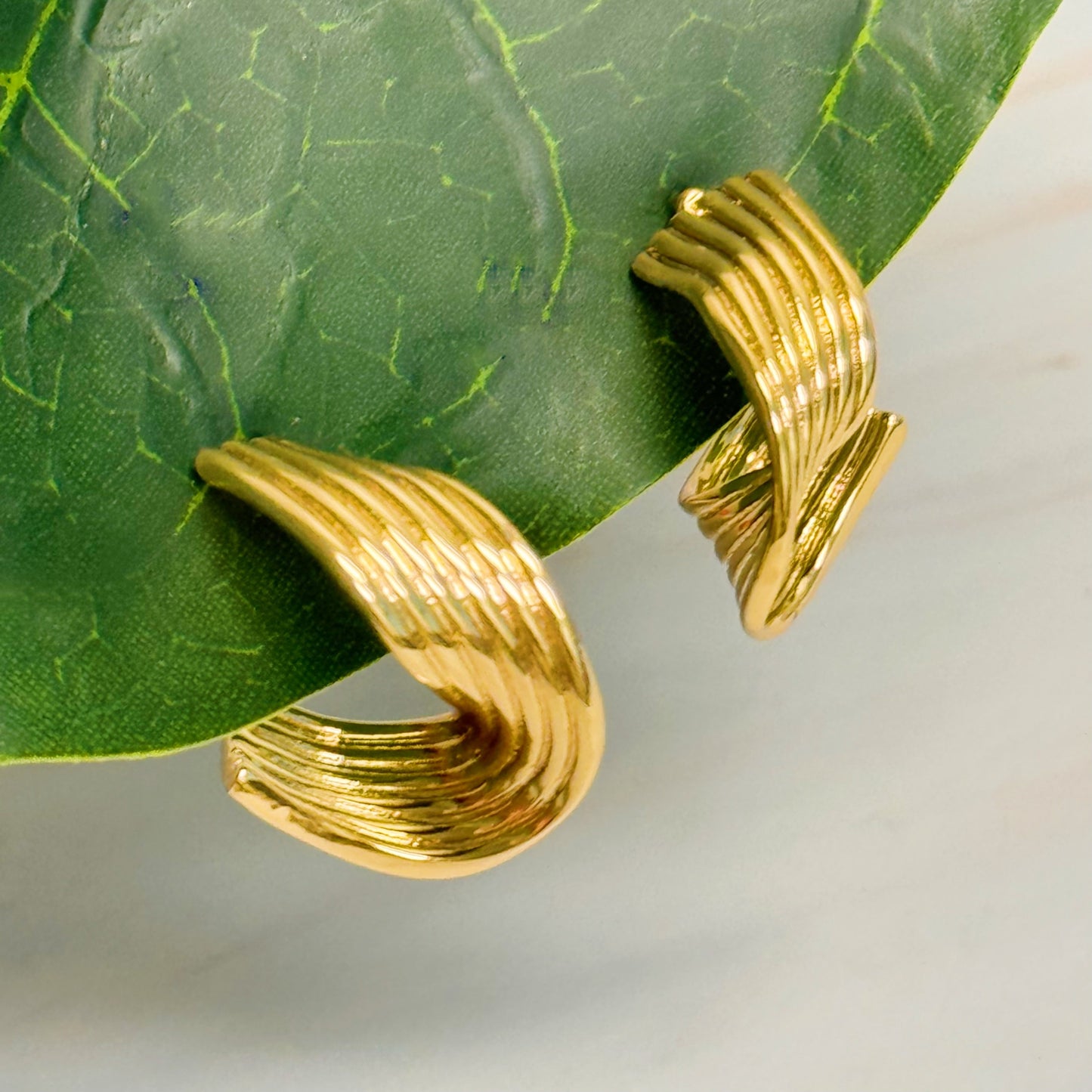 Wave Twisted Hoop Earrings by Ellisonyoung.com