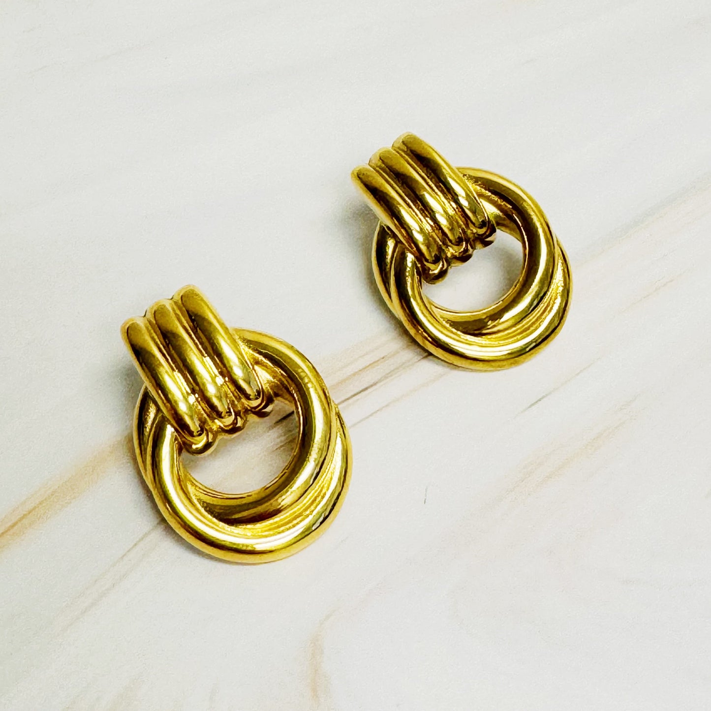 Golden Knocker Earrings by Ellisonyoung.com