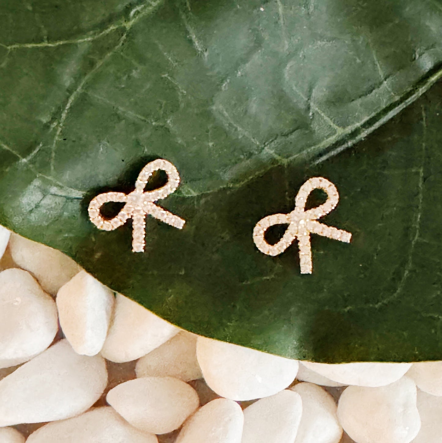 Shine Mini Bow Sterling Silver Earrings by Ellisonyoung.com