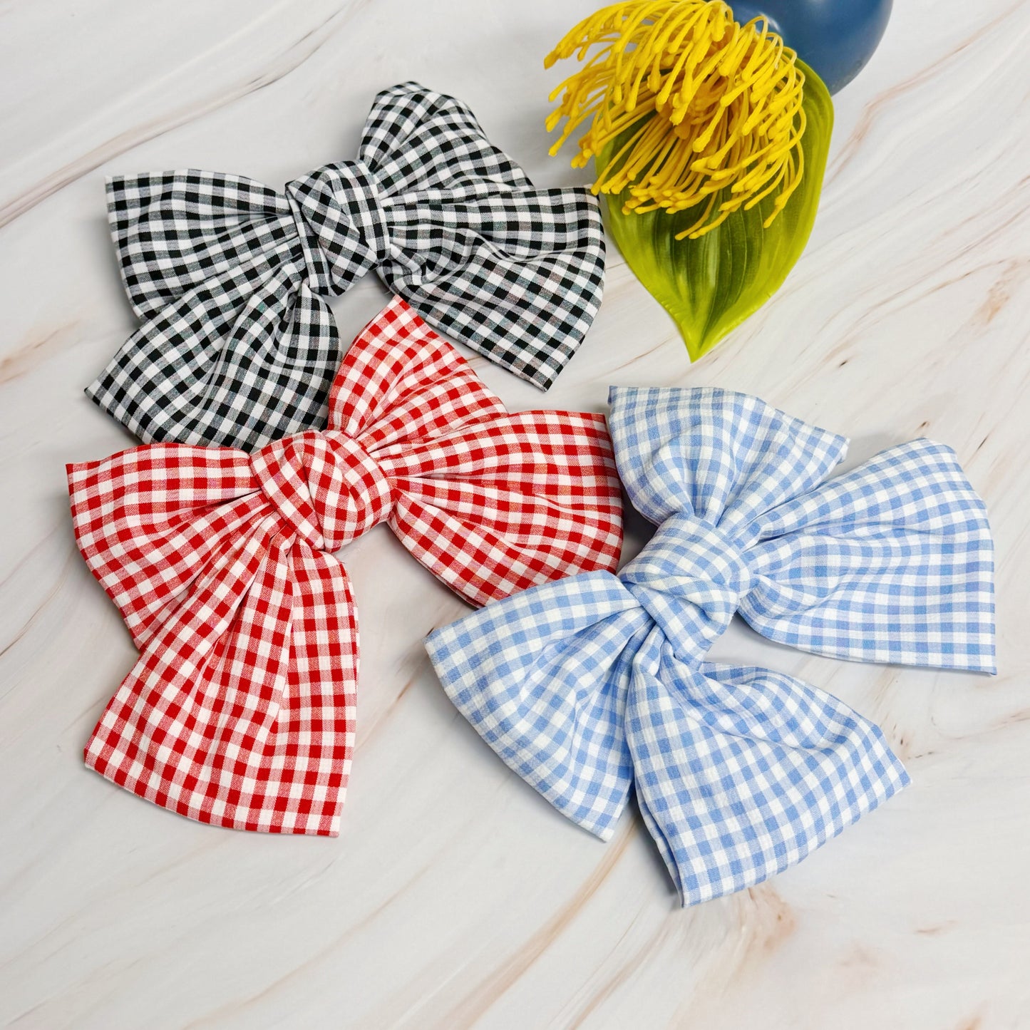 Gingham Bow Pretty Bow Hair Clip by Ellisonyoung.com