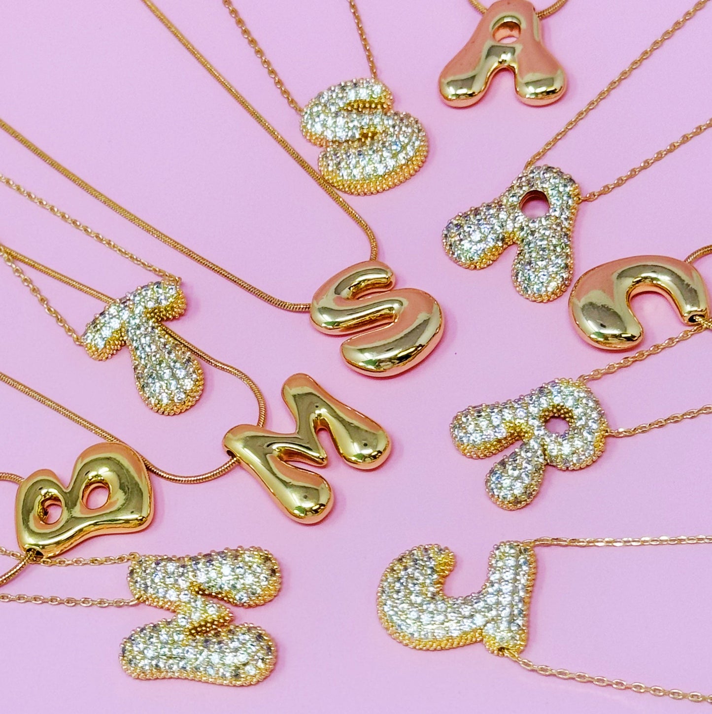 Crystal Bubble Initial Necklace by Ellisonyoung.com