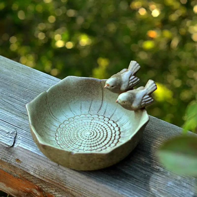 Ceramic birth baths Garden decor birth feeder ceramic Aquarium retro finish Bird feeder