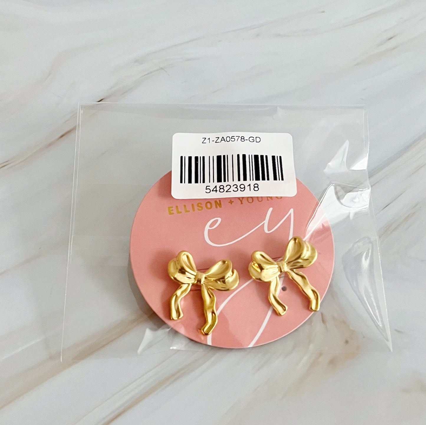 Gold Molten Ribbon Earrings by Ellisonyoung.com