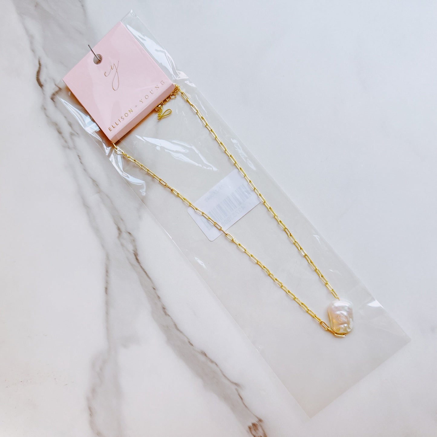Hannah Baroque Pearl Chain Necklace by Ellisonyoung.com