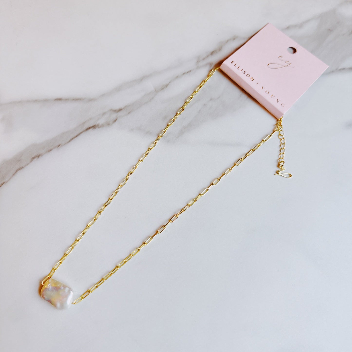 Hannah Baroque Pearl Chain Necklace by Ellisonyoung.com
