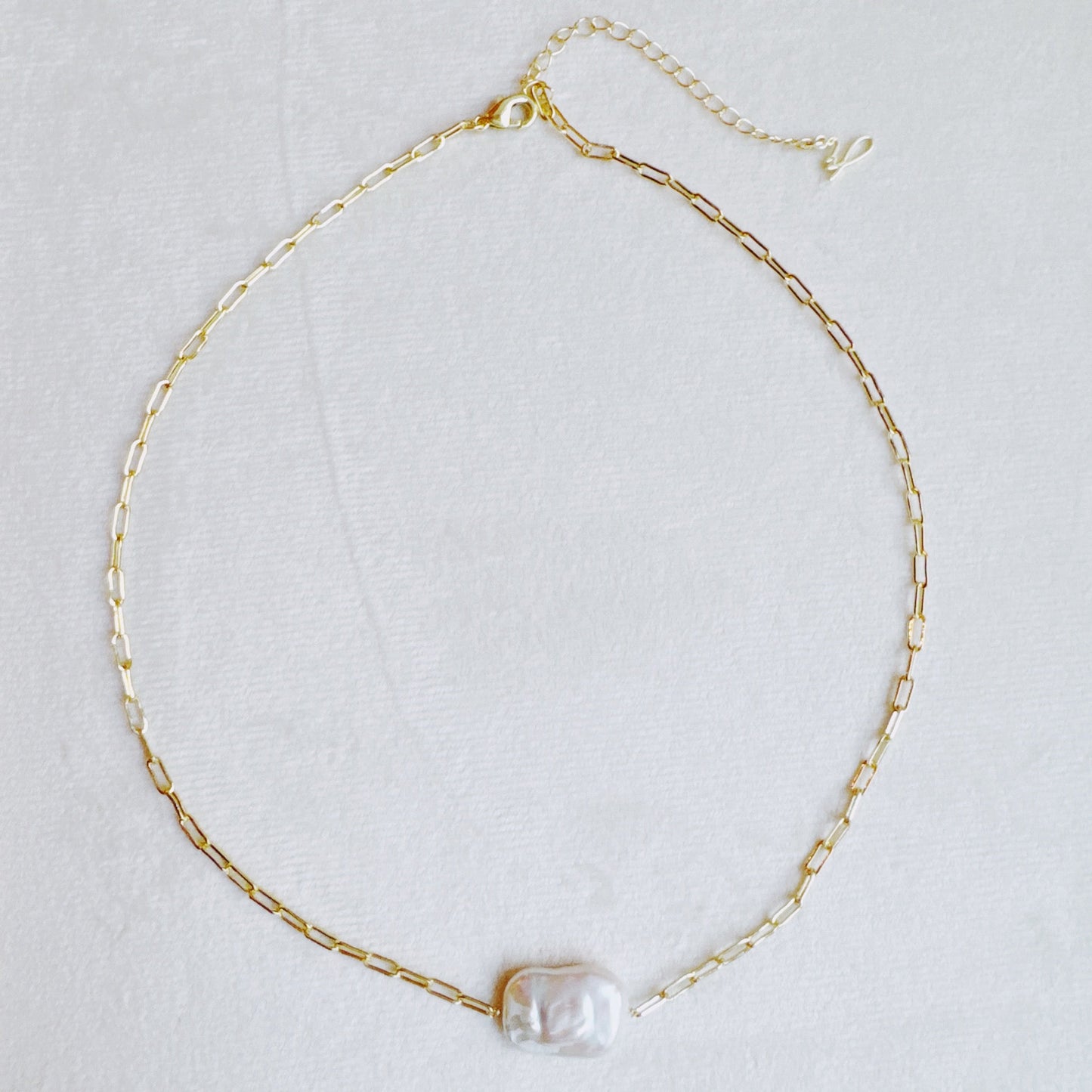 Hannah Baroque Pearl Chain Necklace by Ellisonyoung.com
