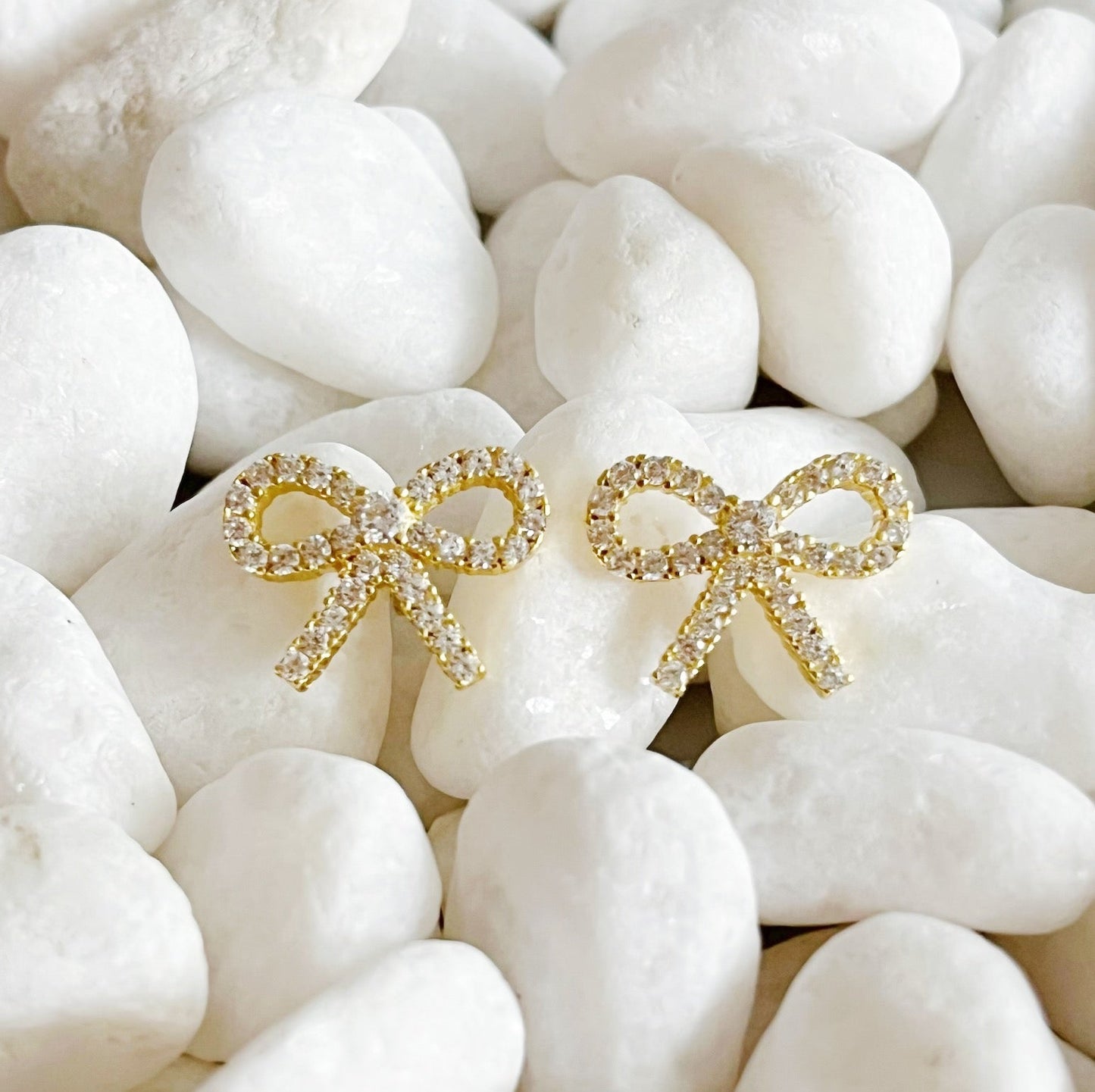 Shine Mini Bow Sterling Silver Earrings by Ellisonyoung.com