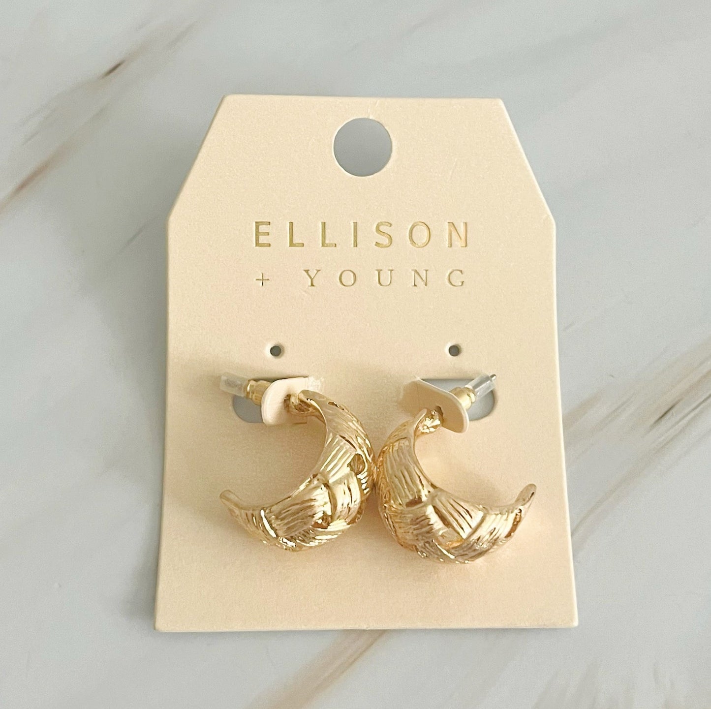 Knit Textured Hoop Earrings by Ellisonyoung.com