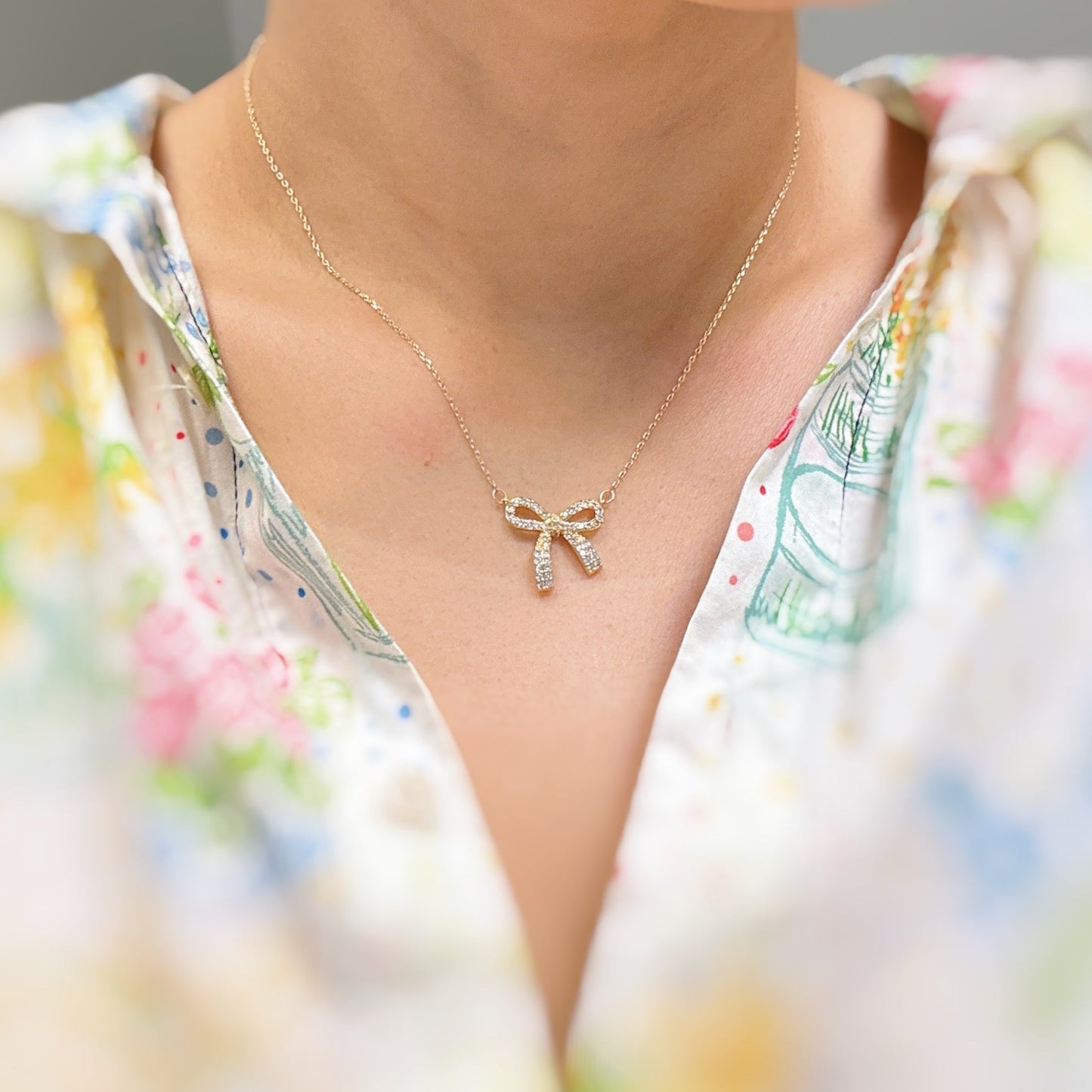 Simply Shine Bow Necklace by Ellisonyoung.com