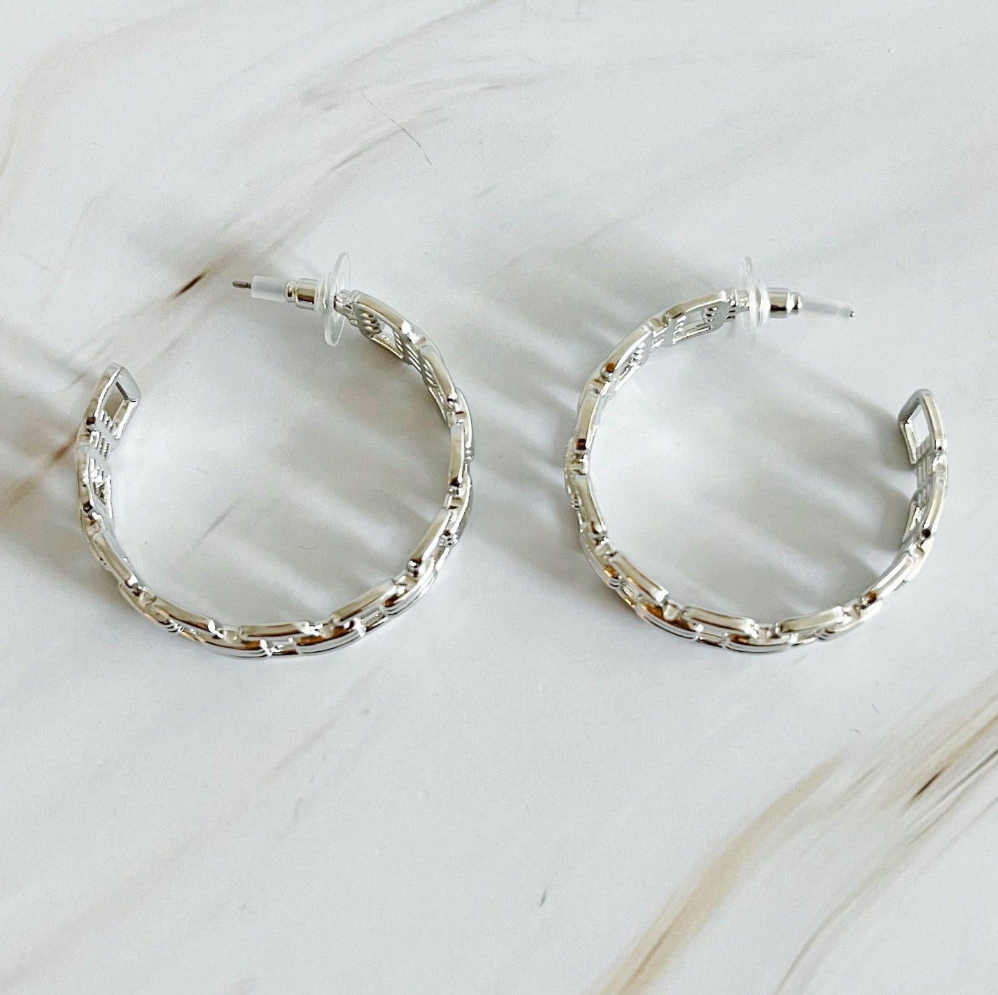 Linked Golden Hoop Earrings by Ellisonyoung.com