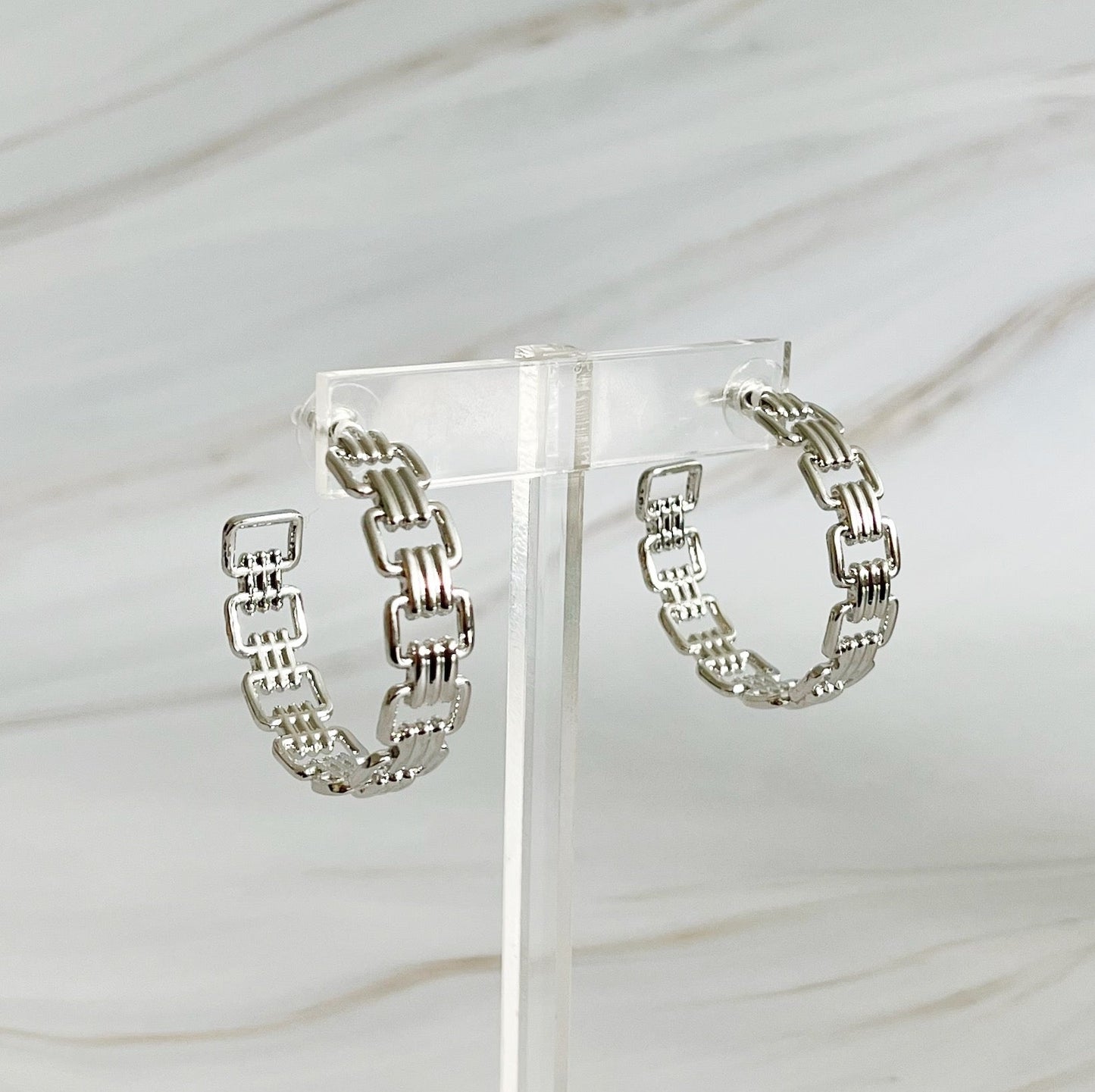 Linked Golden Hoop Earrings by Ellisonyoung.com