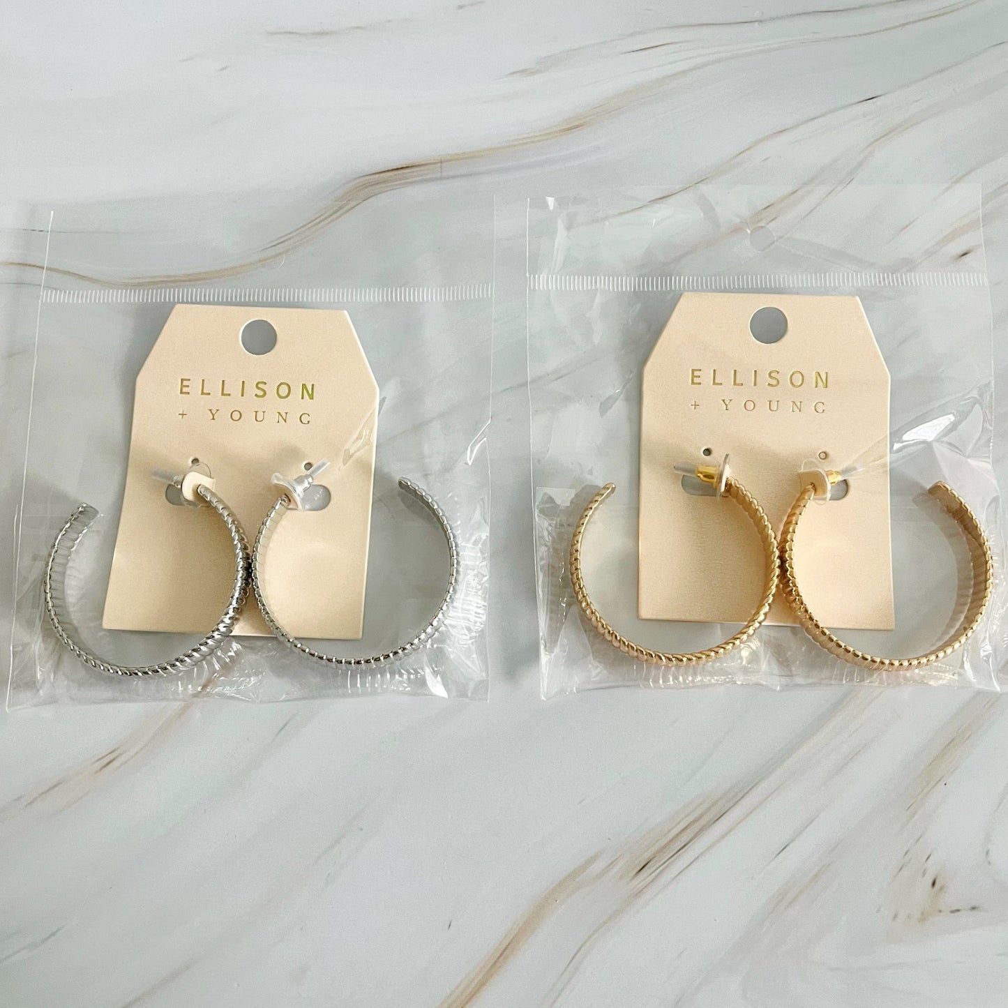 Lux Cabled Golden Hoop Earrings by Ellisonyoung.com