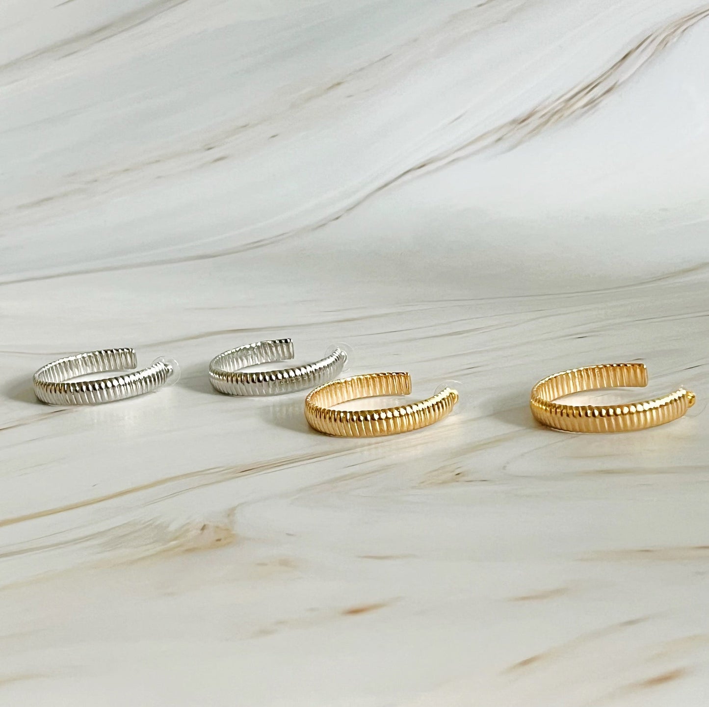 Lux Cabled Golden Hoop Earrings by Ellisonyoung.com