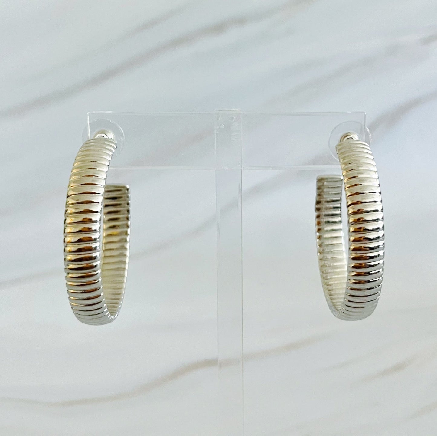 Lux Cabled Golden Hoop Earrings by Ellisonyoung.com
