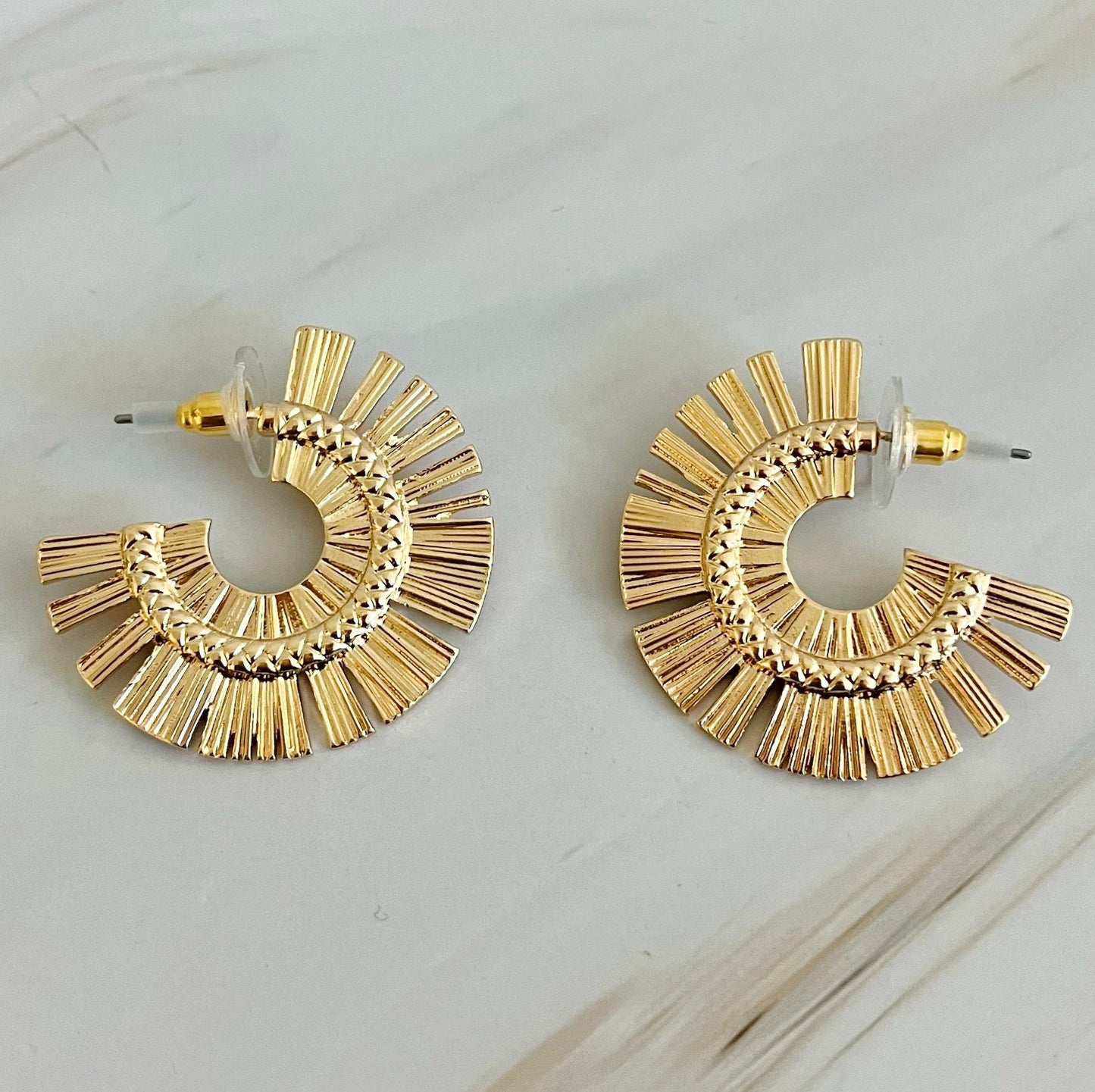 Sunburst Beauty Hoop Earrings by Ellisonyoung.com