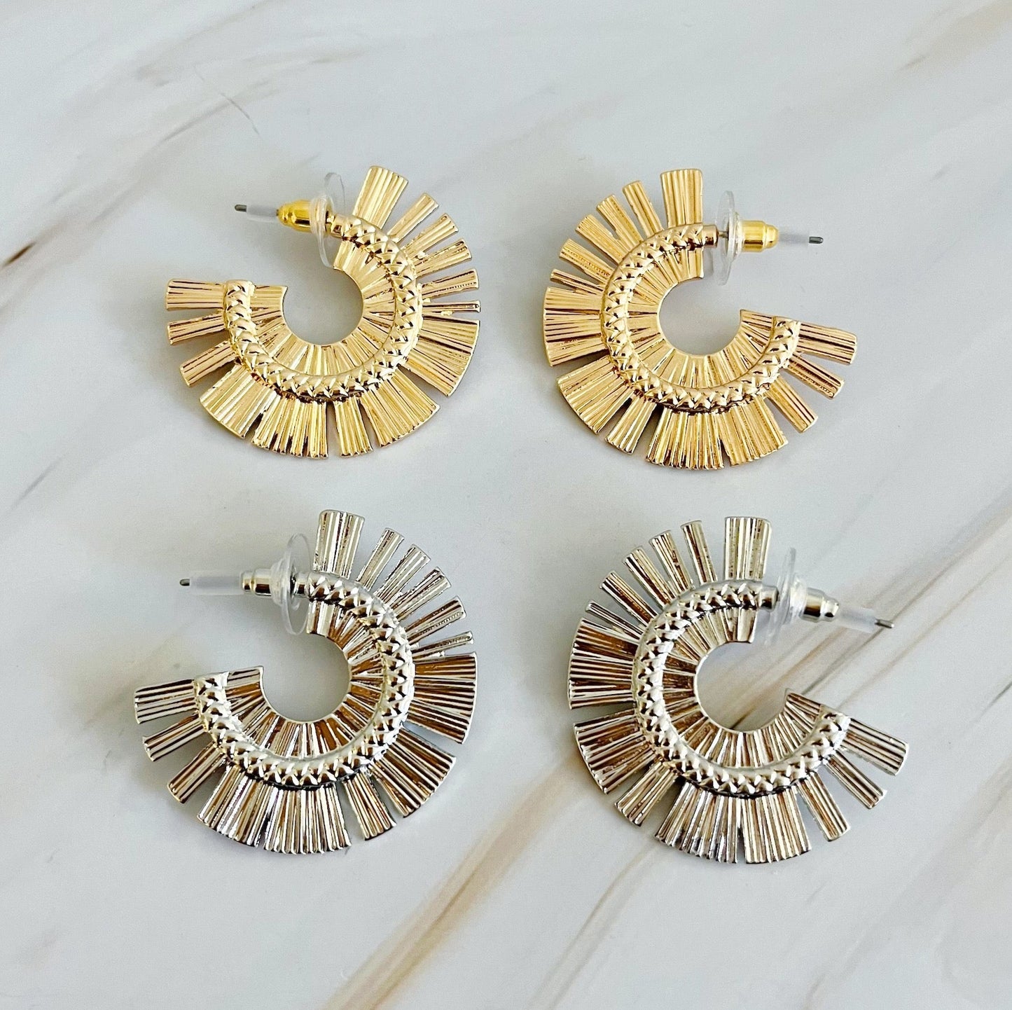Sunburst Beauty Hoop Earrings by Ellisonyoung.com