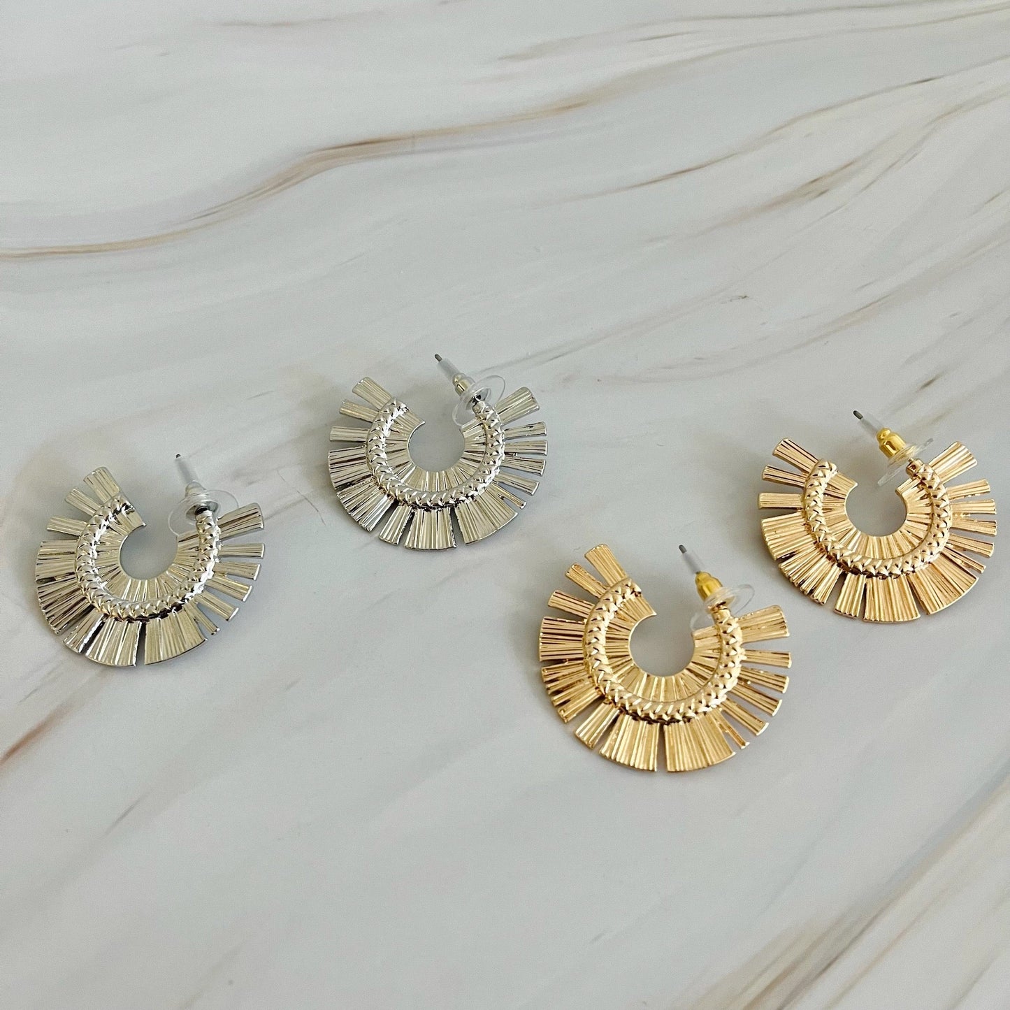 Sunburst Beauty Hoop Earrings by Ellisonyoung.com