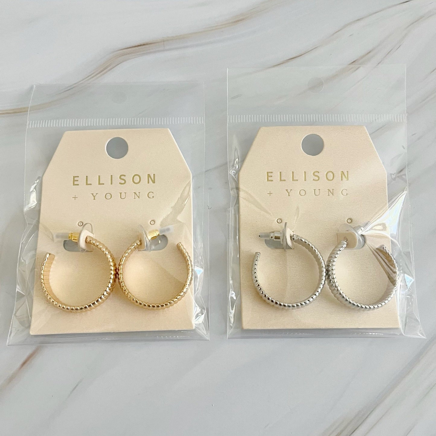 Small Lux Cabled Golden Hoop Earrings by Ellisonyoung.com