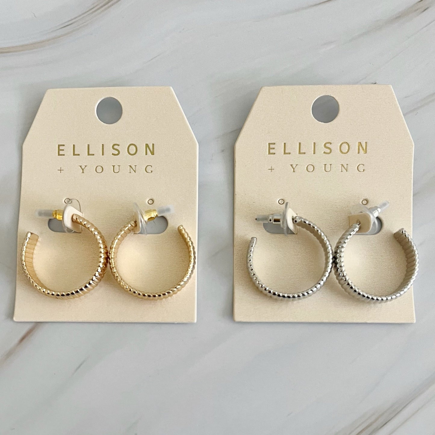 Small Lux Cabled Golden Hoop Earrings by Ellisonyoung.com