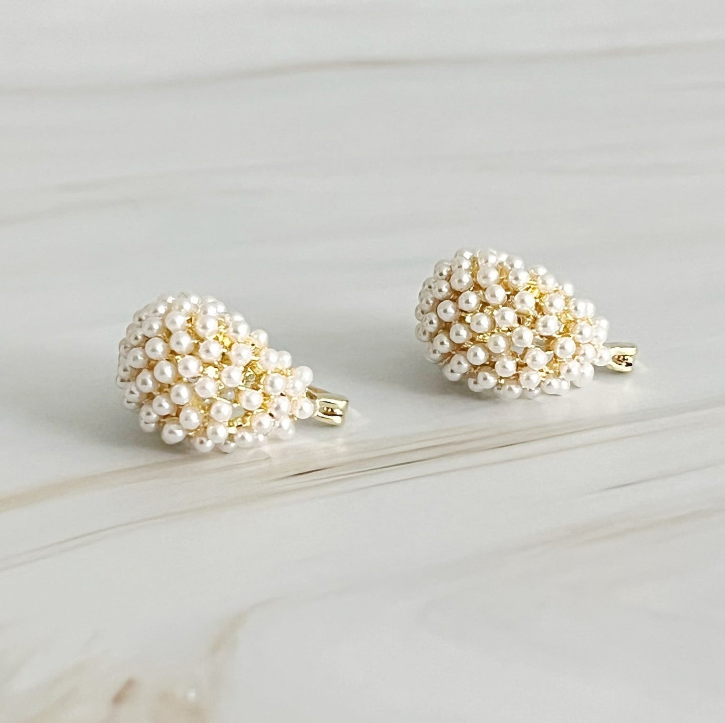Pearl Knit Hoop Earrings by Ellisonyoung.com