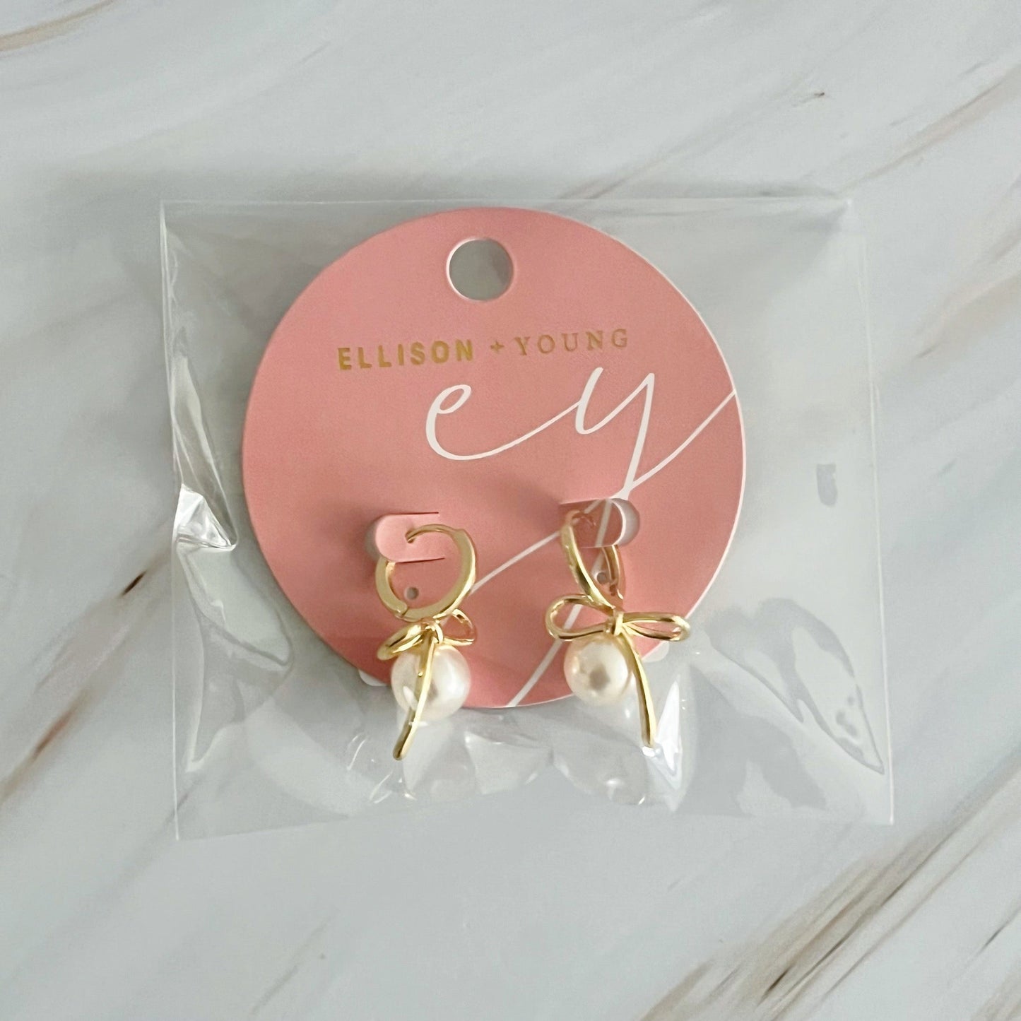 Bowed With Pearl Drop Earrings by Ellisonyoung.com