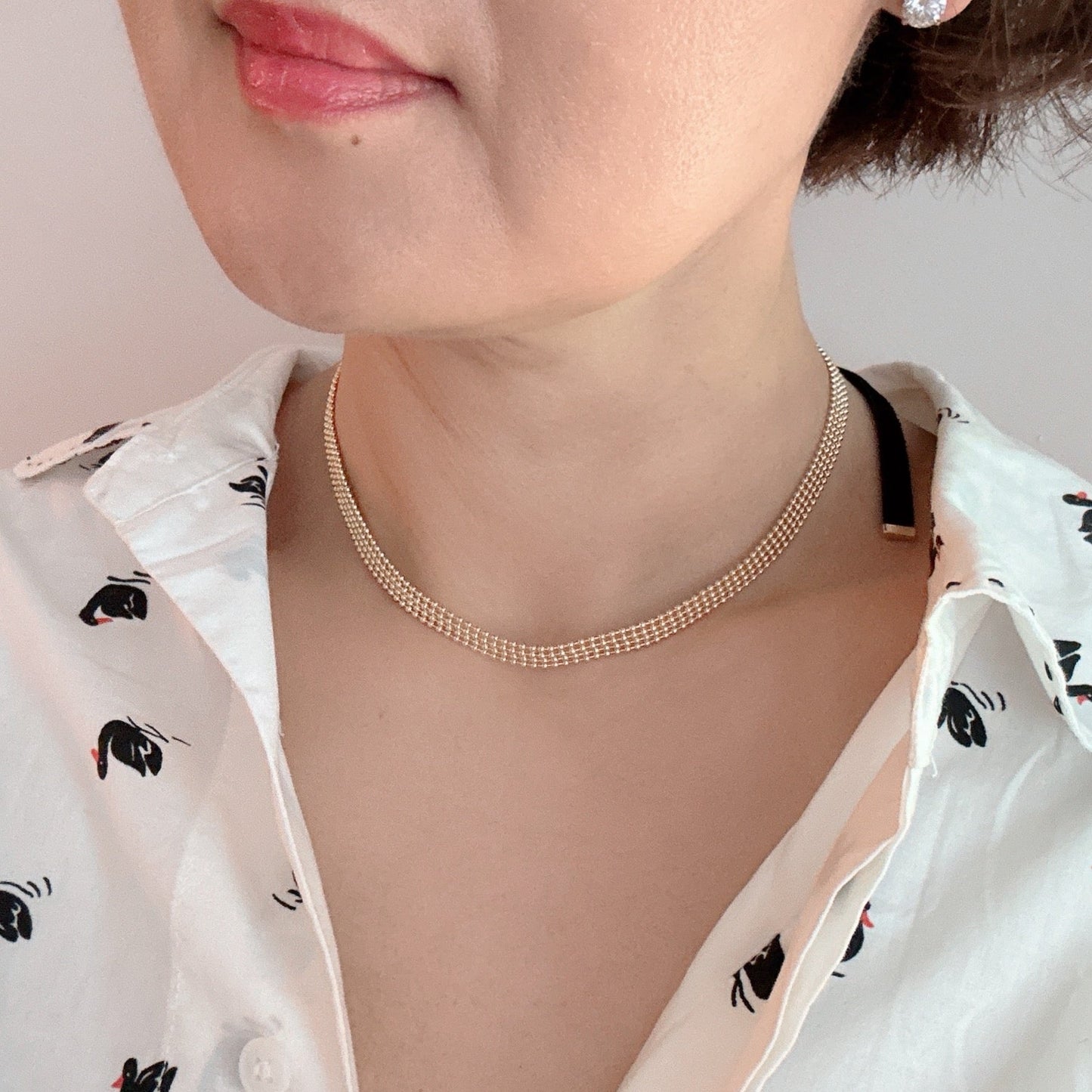 Ties On The Back Golden Choker Necklace by Ellisonyoung.com