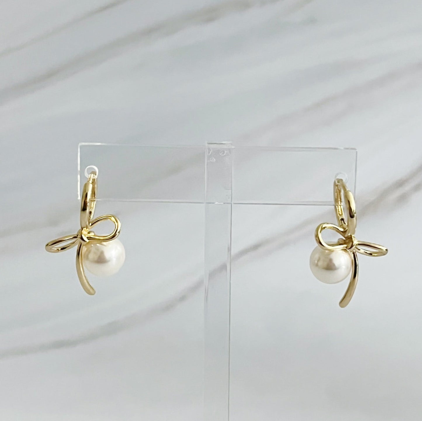 Bowed With Pearl Drop Earrings by Ellisonyoung.com