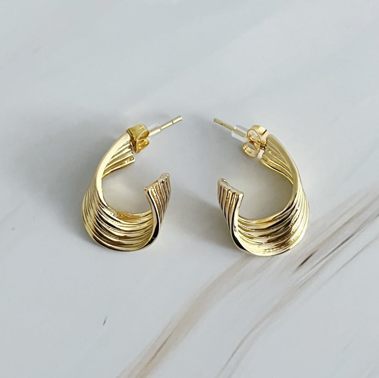 Wave Twisted Hoop Earrings by Ellisonyoung.com