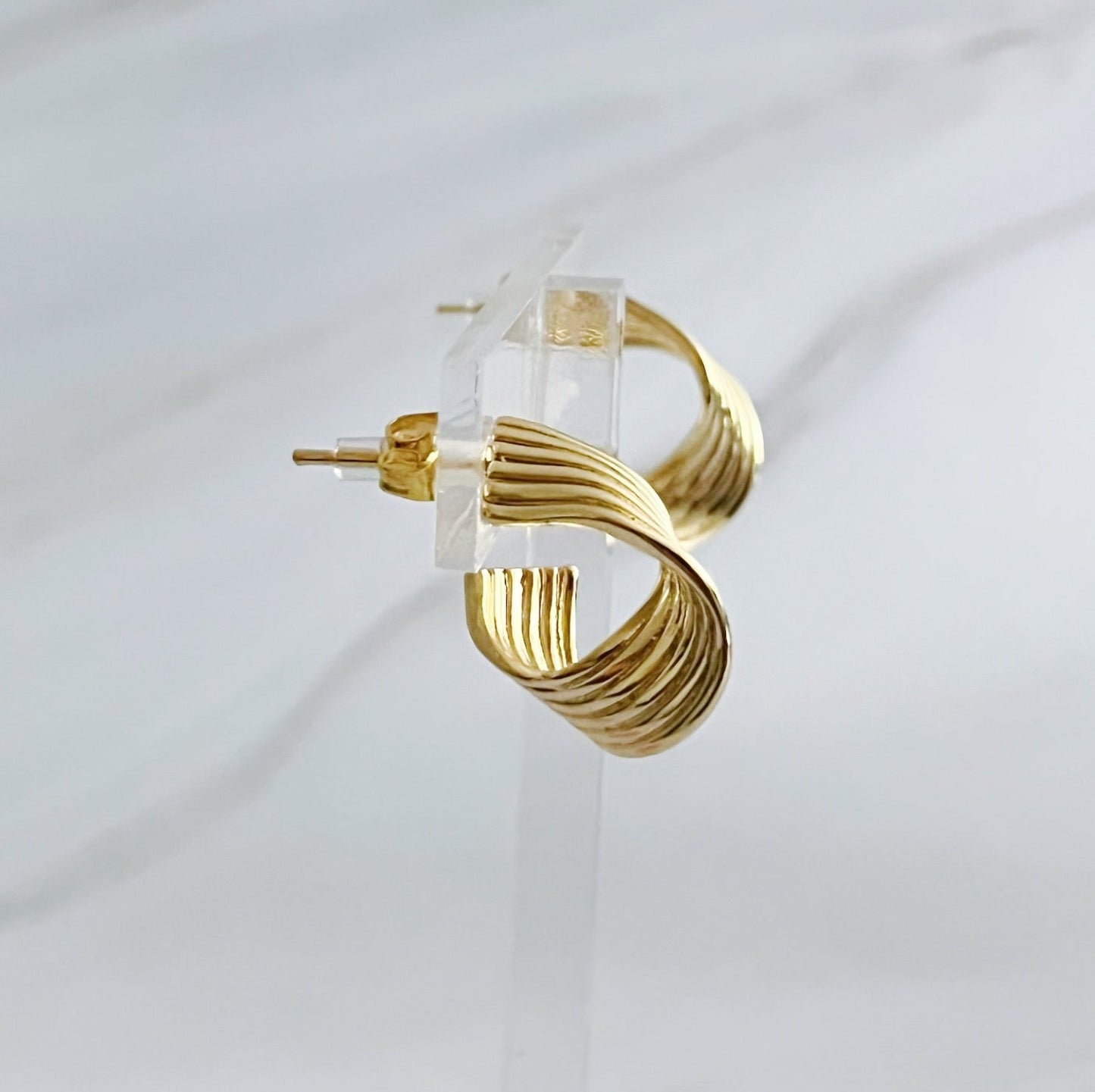 Wave Twisted Hoop Earrings by Ellisonyoung.com