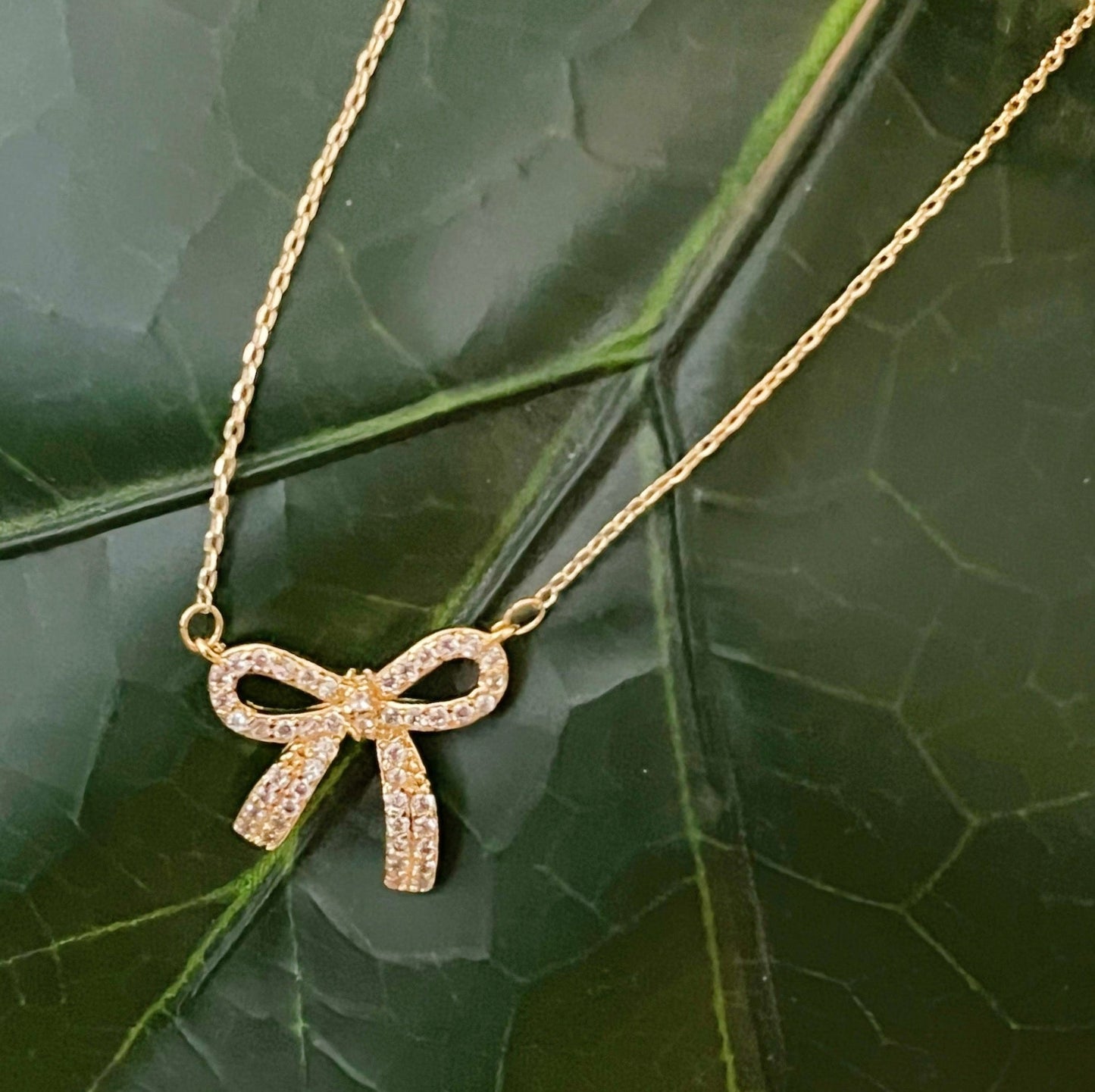 Simply Shine Bow Necklace by Ellisonyoung.com