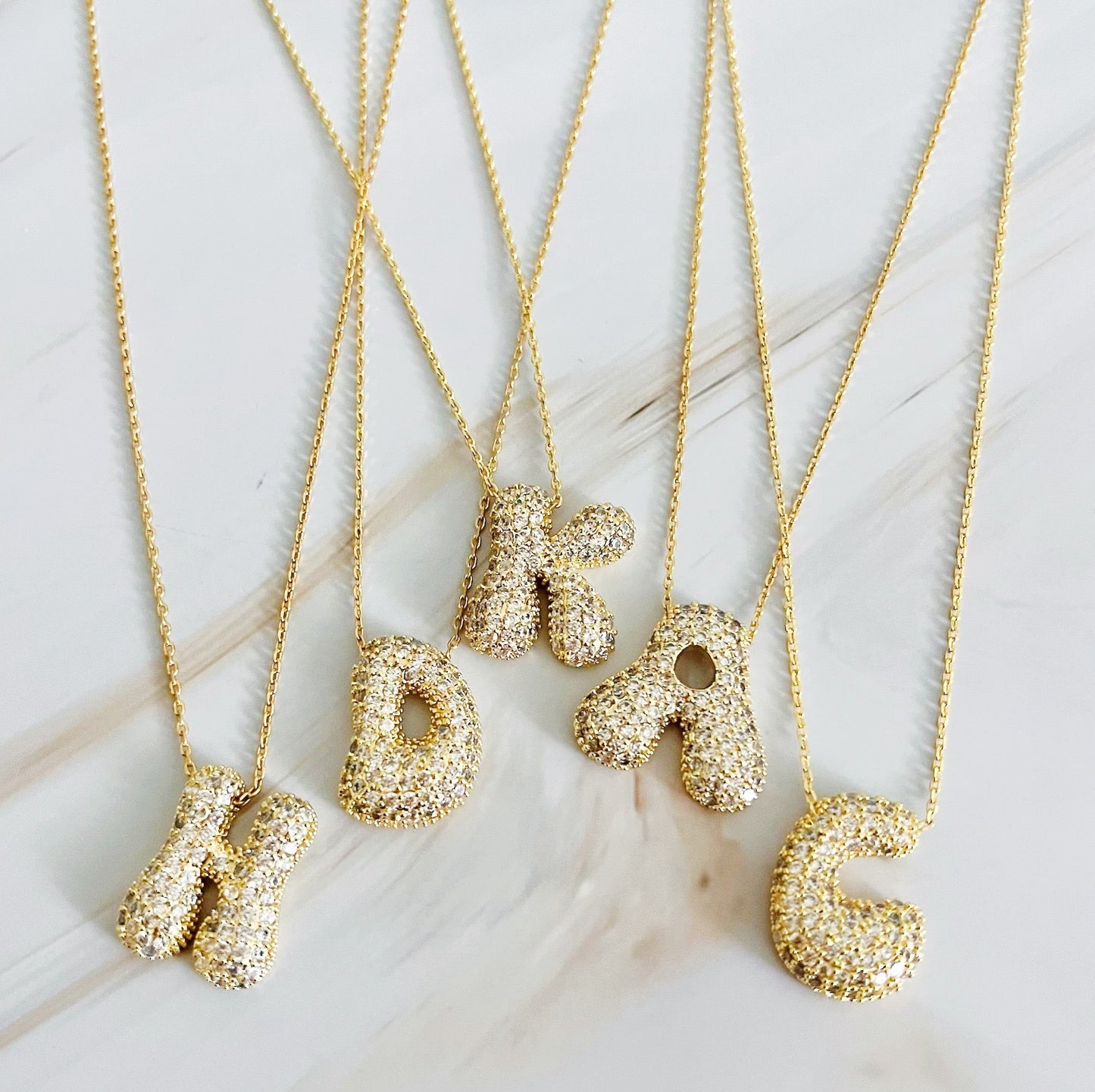 Crystal Bubble Initial Necklace by Ellisonyoung.com